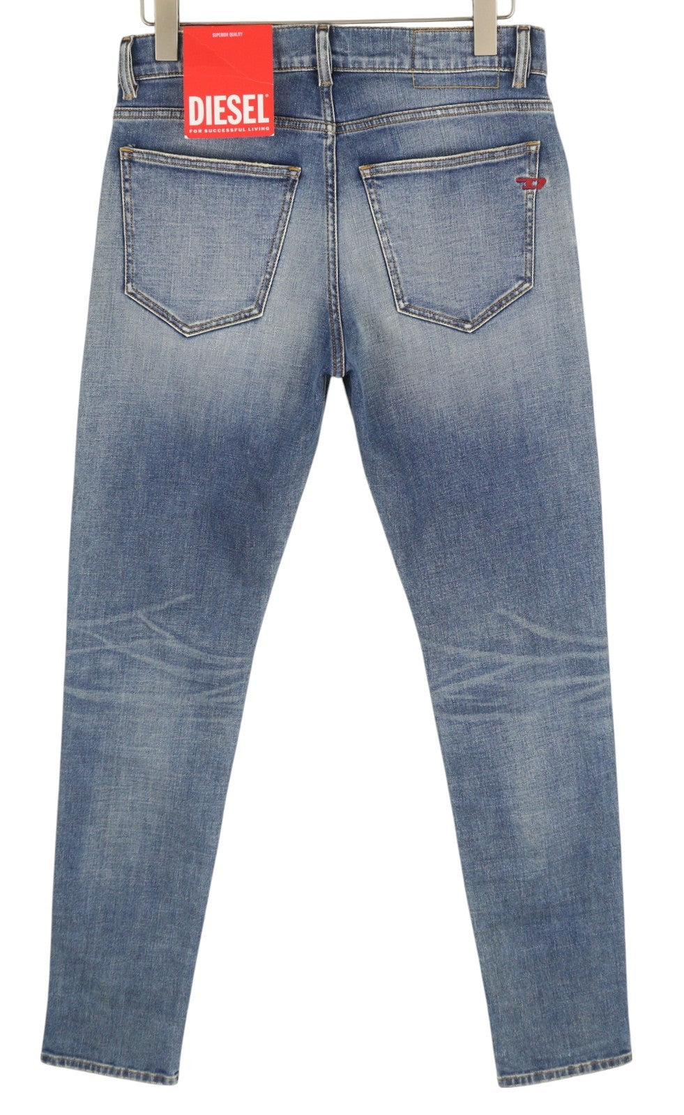 DIESEL 2019 D-Strukt 09C87 Men Jeans W31/L34 Blue Distress Slim Fit RRP€189