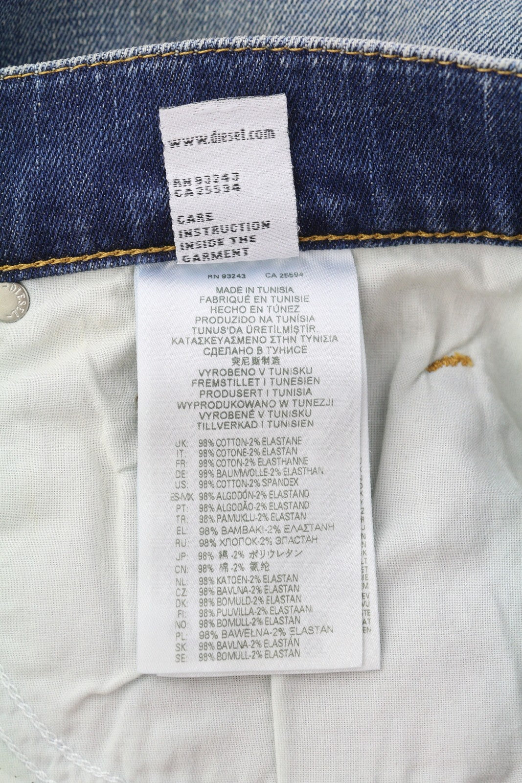 DIESEL 2019 D-Strukt 09C87 Men Jeans W31/L34 Blue Distress Slim Fit RRP€189