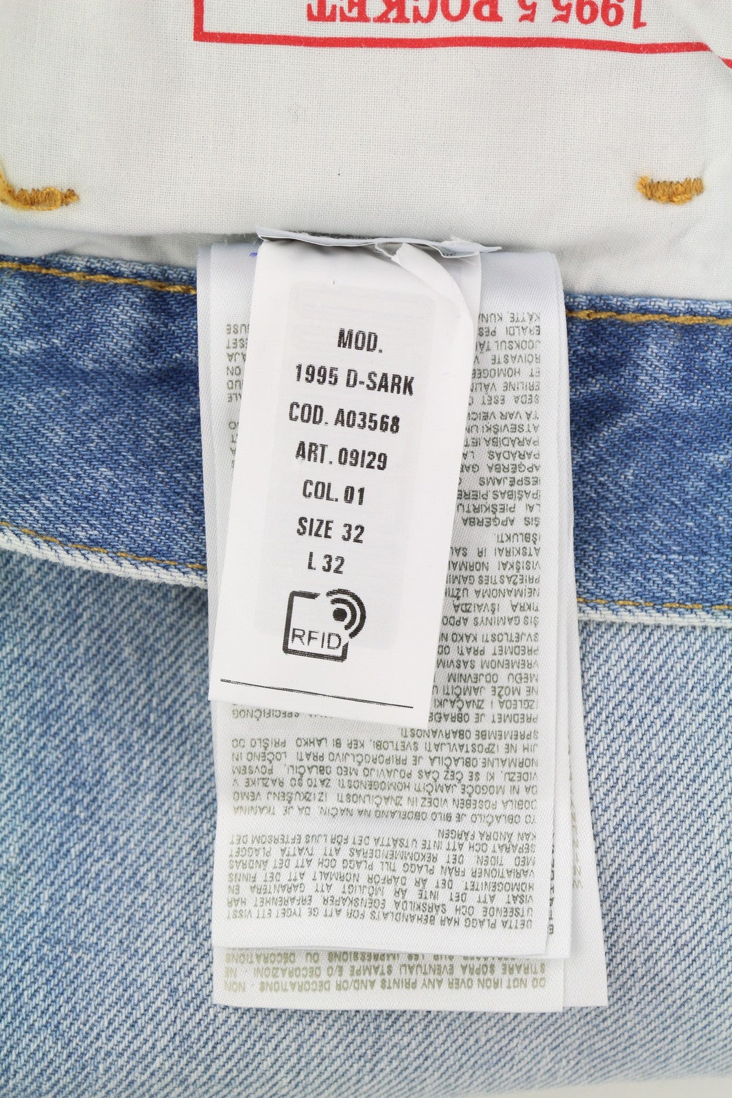 DIESEL 1995 D-Sark 09I29 Men Jeans W32/L32 Blue Slim Straight Mid Waist RRP$246