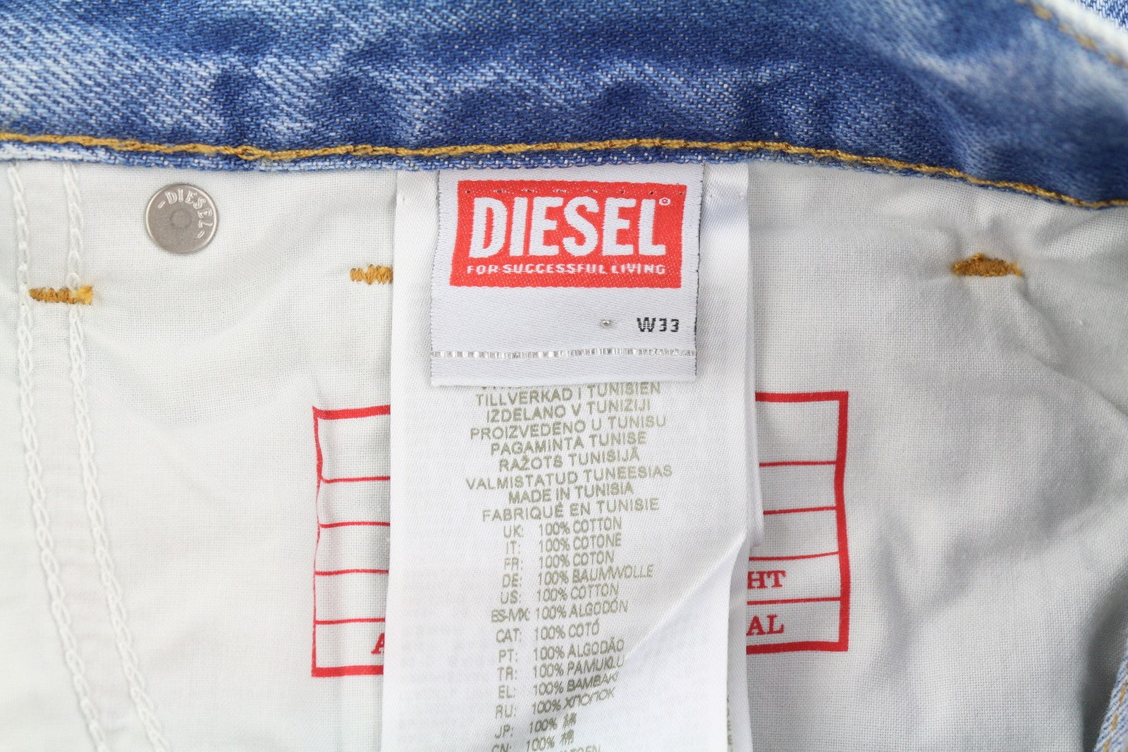 DIESEL 1995 D-Sark 09I29 Men Jeans W33/L32 Blue Slim Straight Mid Waist RRP$246