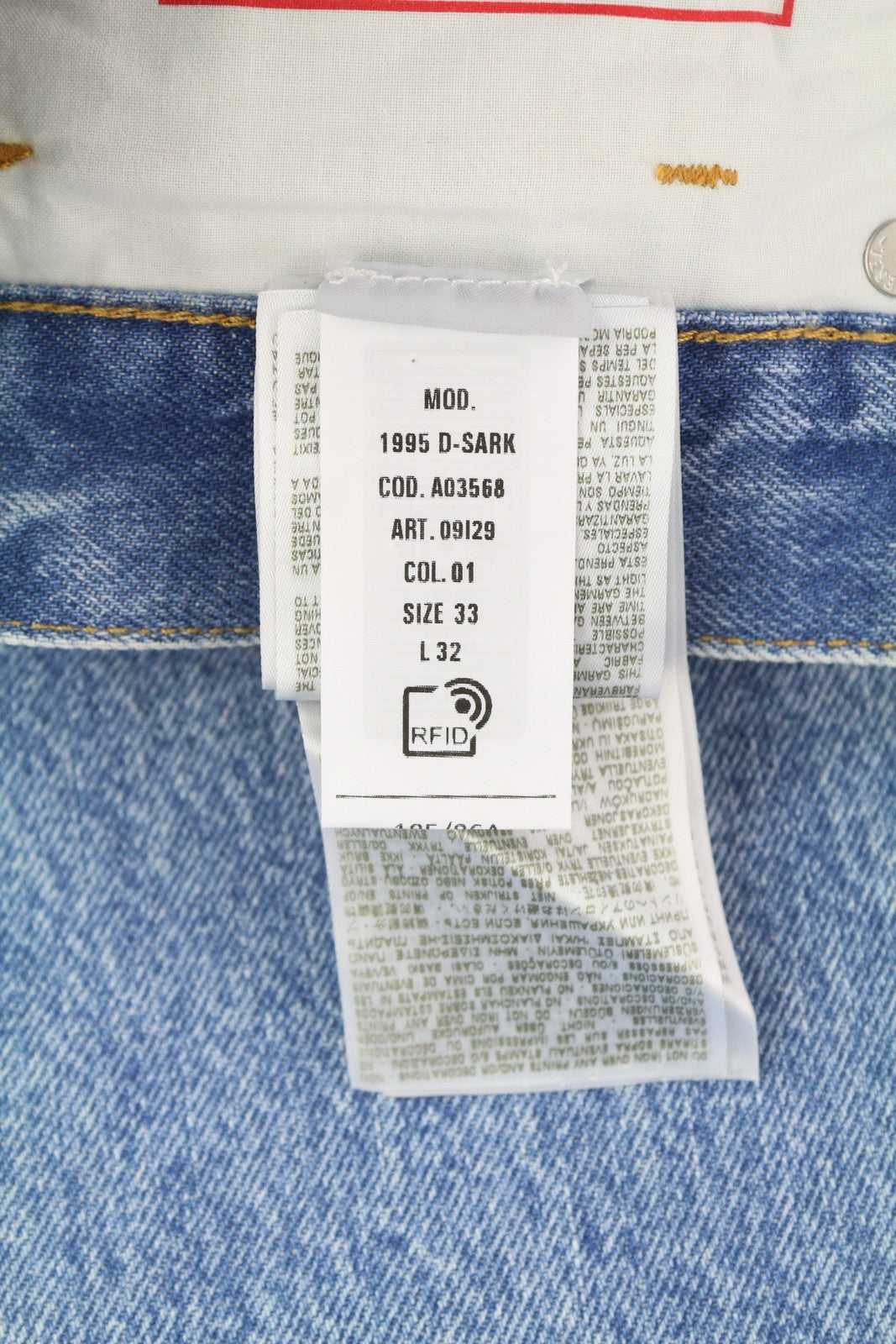 DIESEL 1995 D-Sark 09I29 Men Jeans W33/L32 Blue Slim Straight Mid Waist RRP$246