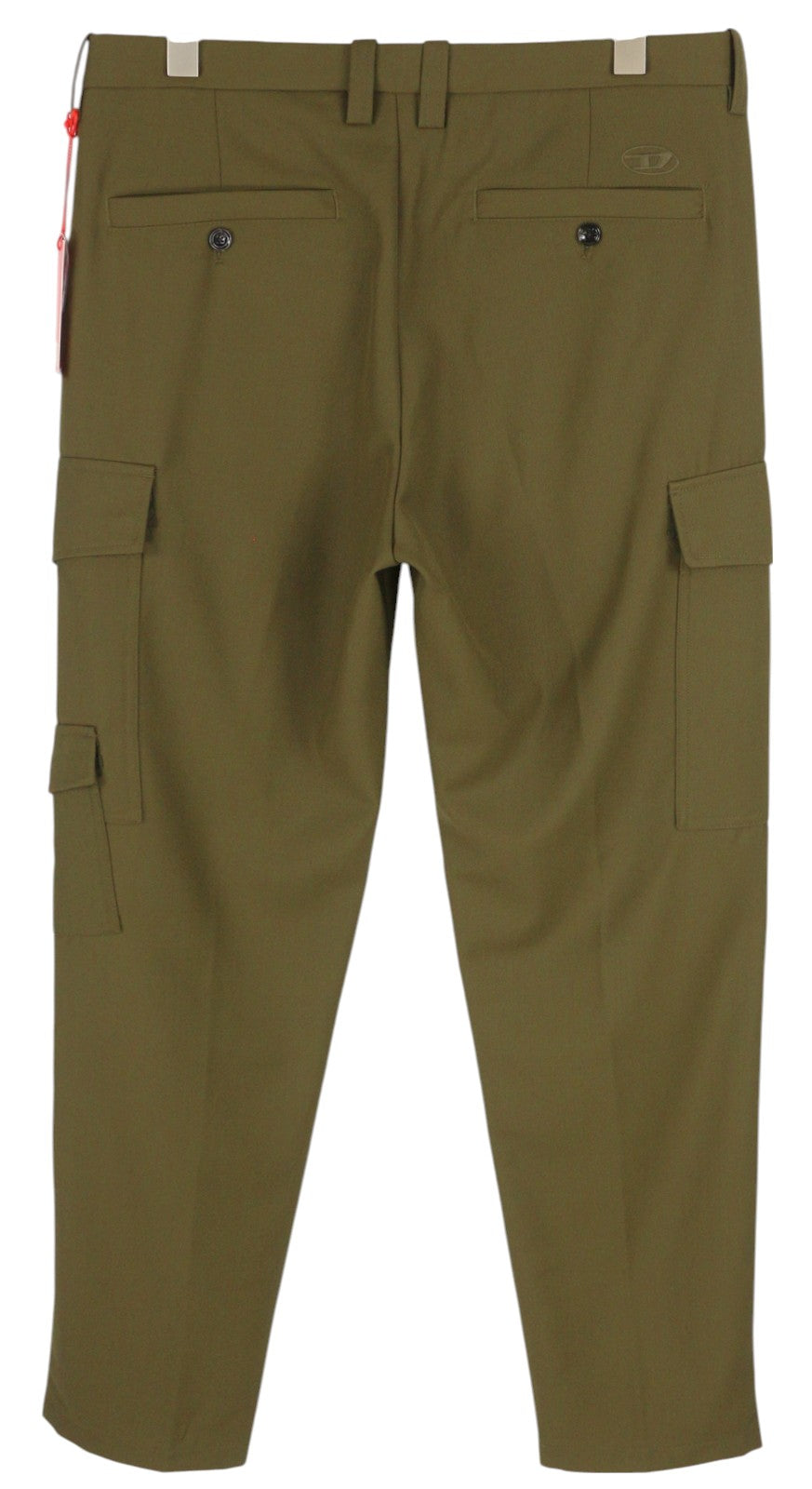 DIESEL P-Rhee-Nw Men Trousers W33 Green Wool Blend Pleated Zip Cargo RRP€283