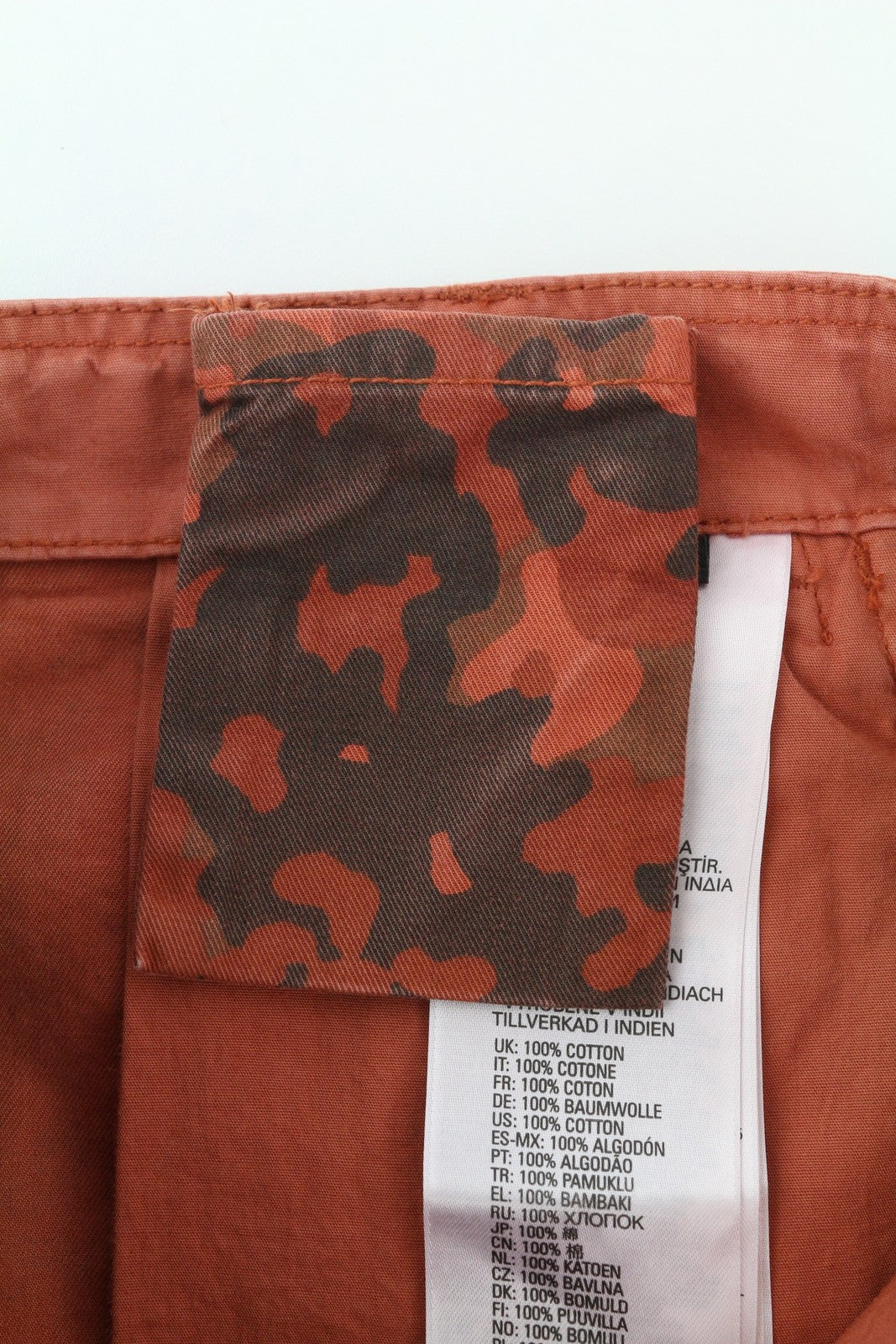 DIESEL P-Atlan-Pat Men Trousers W32 Orange Camouflage Cargo Multi-Pocket RRP€295