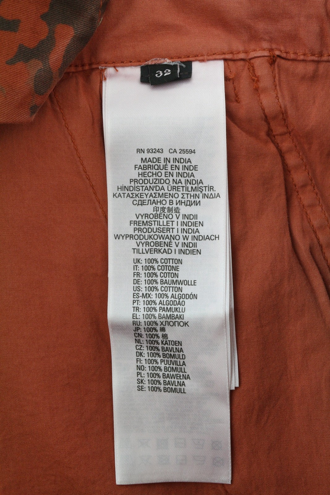 DIESEL P-Atlan-Pat Men Trousers W32 Orange Camouflage Cargo Multi-Pocket RRP€295