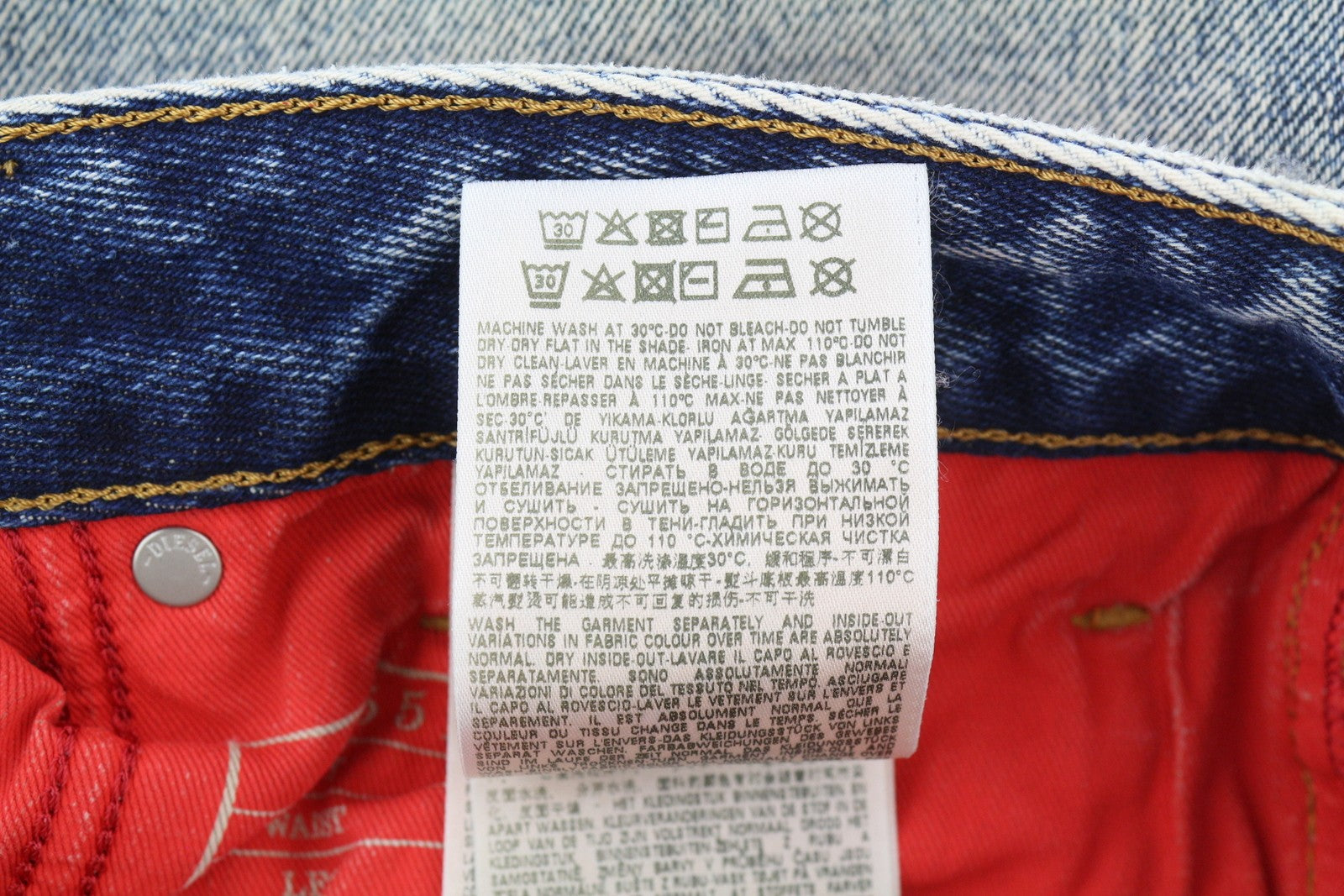 DIESEL 1955 09E10 Men Jeans W31/L32 Blue Regular Straight Leg Distress RRP$375