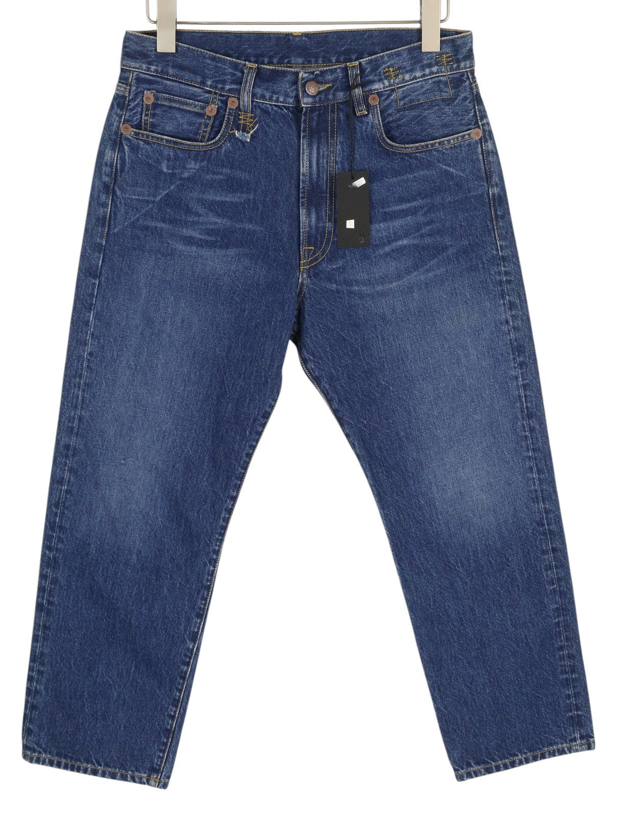 R13 Boyfriend Women Jeans 27 Jasper Let Down Hem Tex Faded Blue Ankle RRP€525