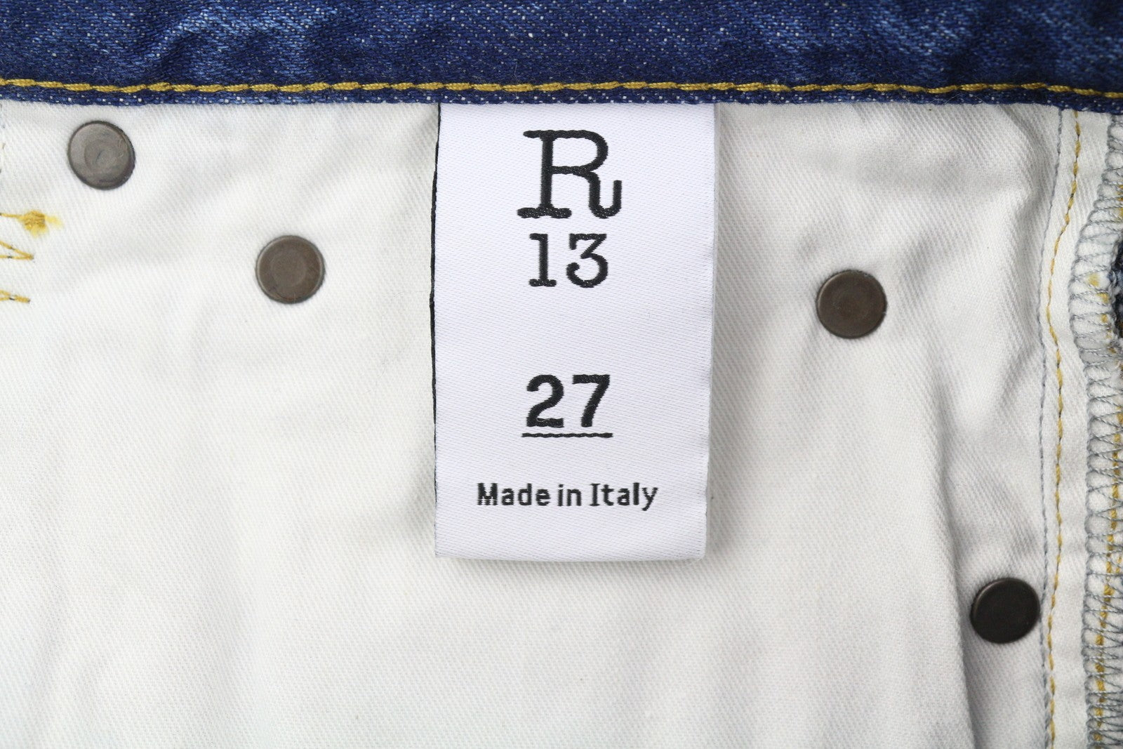 R13 Boyfriend Women Jeans 27 Jasper Let Down Hem Tex Faded Blue Ankle RRP€525