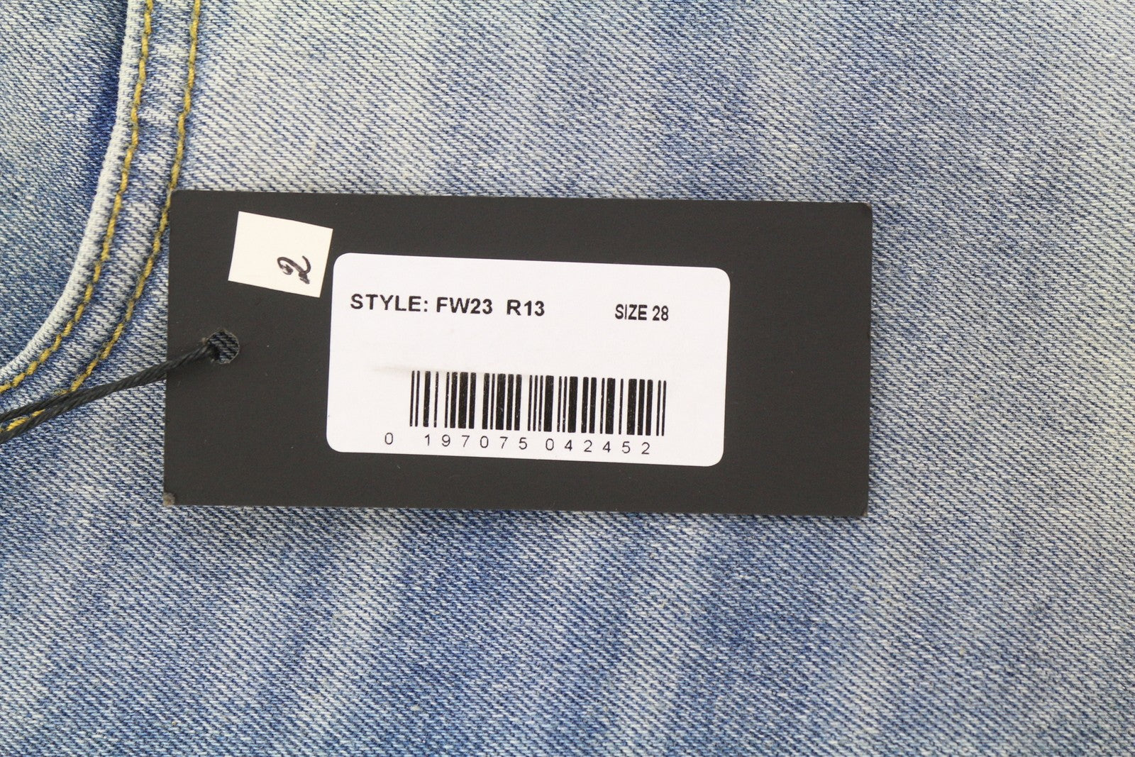 R13 Boy Skinny Women Jeans 28 Jasper Stretch Washed Faded Denim Blue Zip Fly