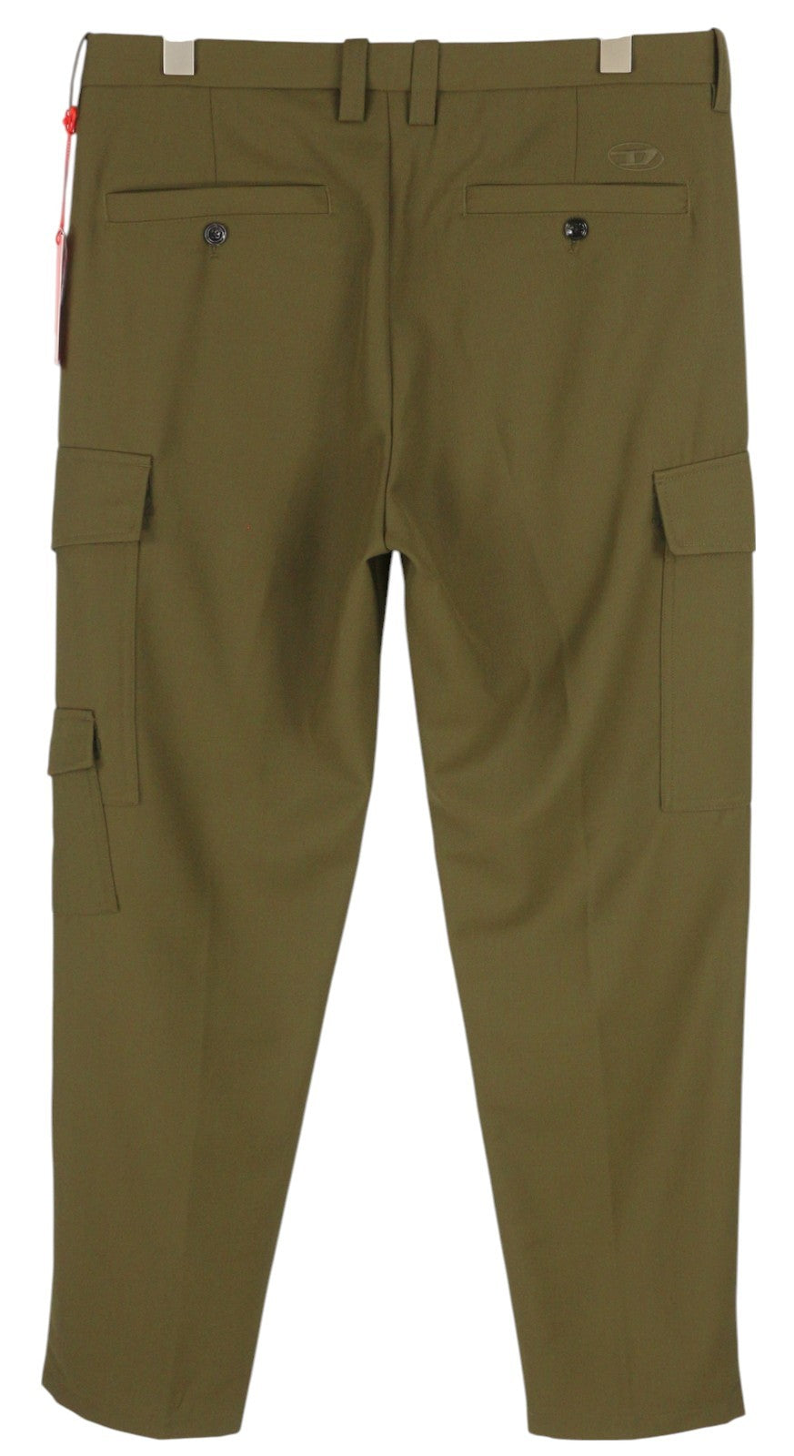 DIESEL P-Rhee-Nw Men Trousers W30 Green Wool Blend Pleated Zip Cargo RRP€283