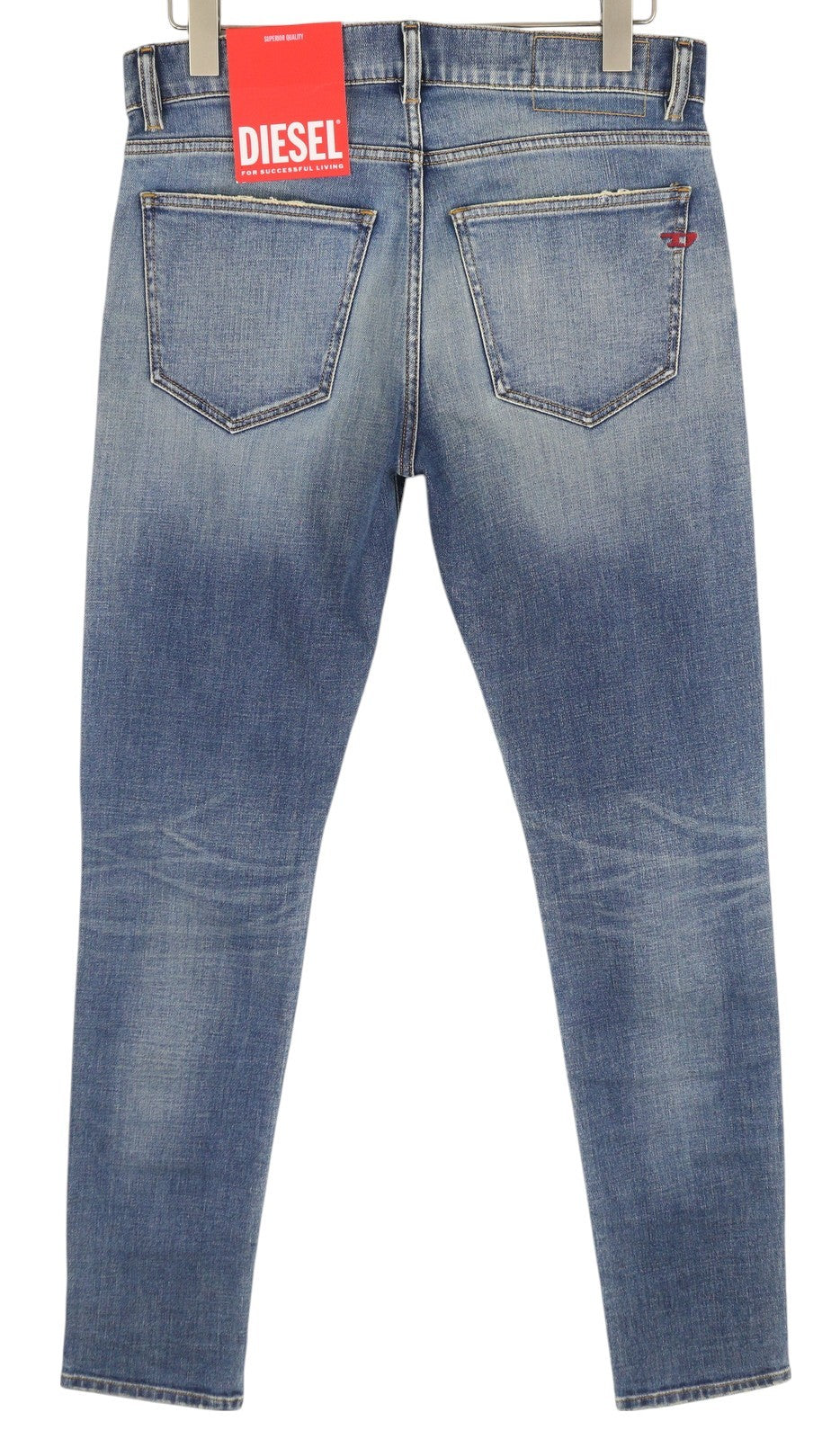 DIESEL 2019 D-Strukt 09C87 Men Jeans W31/L34 Blue Distress Slim Leg RRP€189