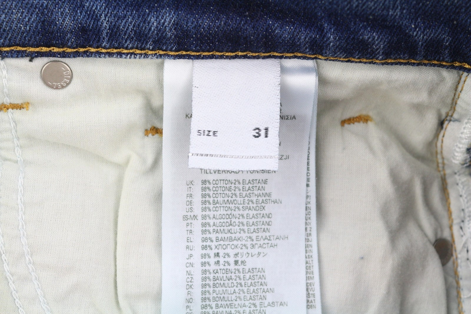 DIESEL 2019 D-Strukt 09C87 Men Jeans W31/L34 Blue Distress Slim Leg RRP€189