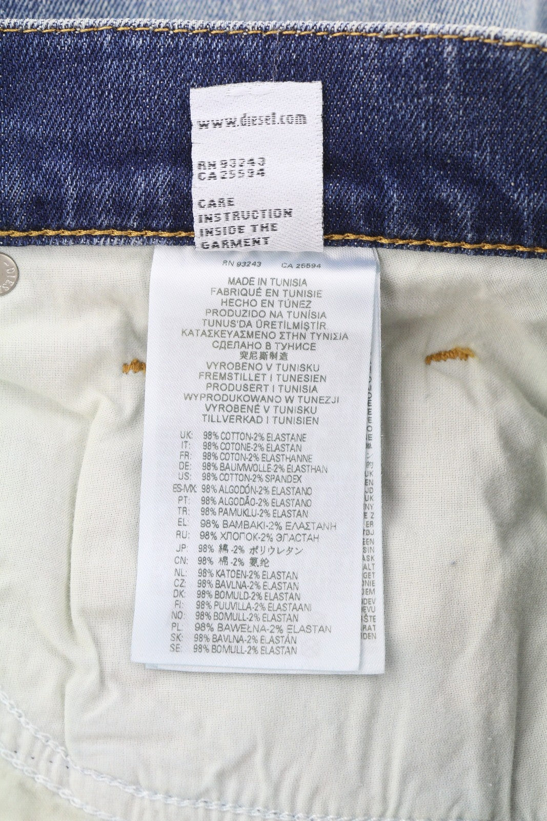 DIESEL 2019 D-Strukt 09C87 Men Jeans W31/L34 Blue Distress Slim Leg RRP€189