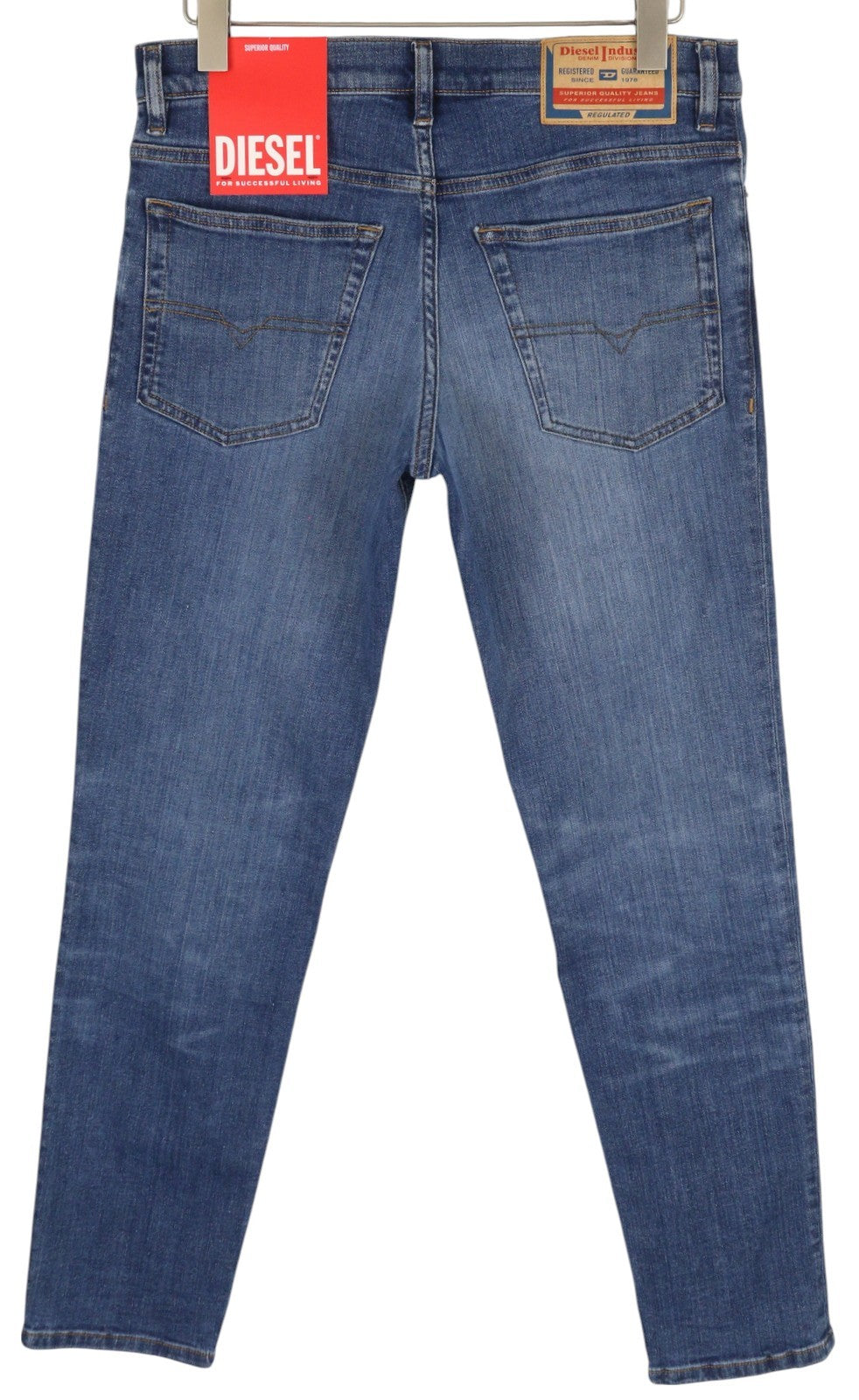 DIESEL 2023 D-Finitive 0GRDP Men Jeans W31/L32 Regular Tapered Leg Mid Waist