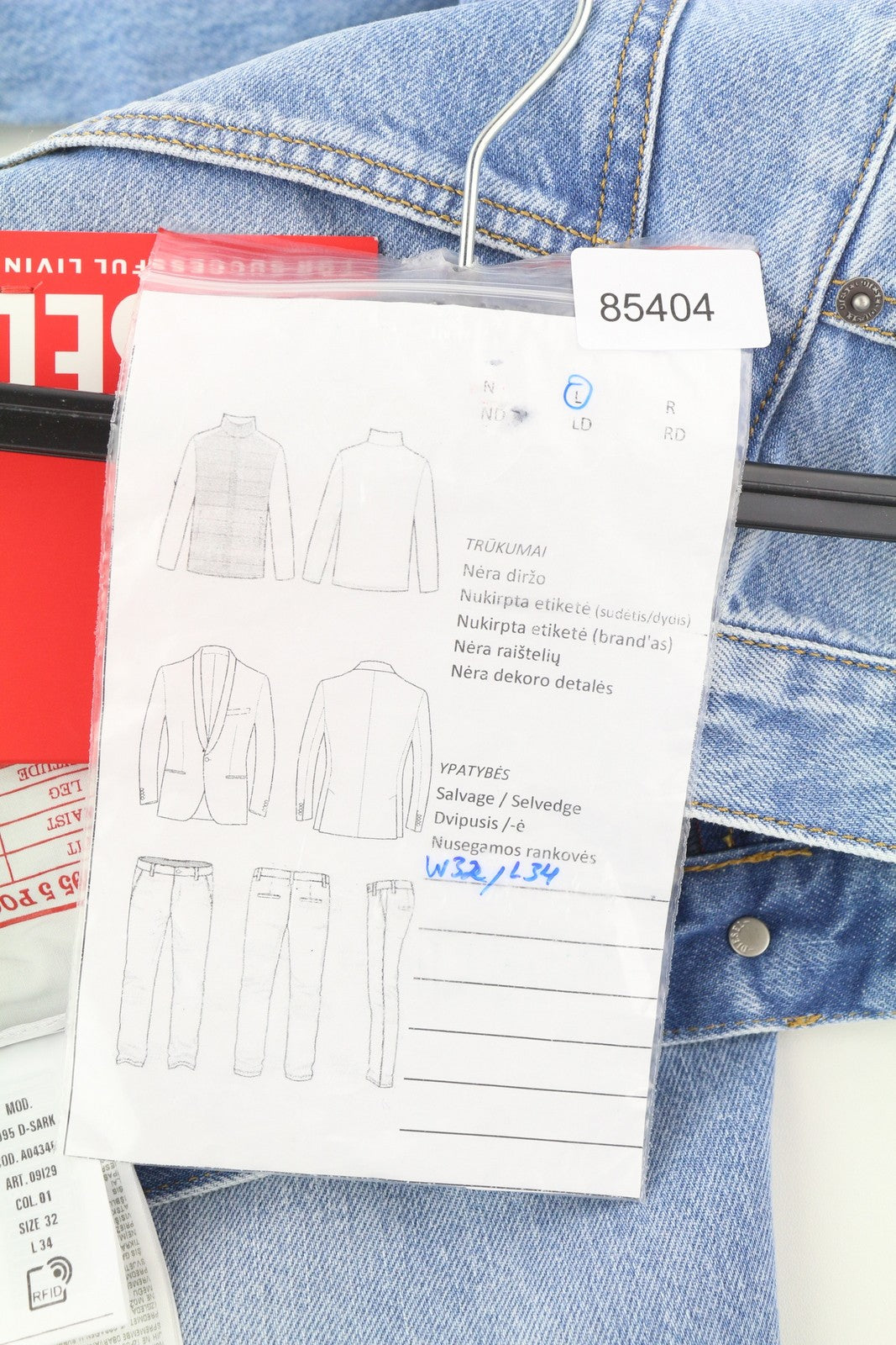 DIESEL 1995 D-Sark 09I29 Men Jeans W32/L34 Blue Slim Straight Mid Waist RRP$246