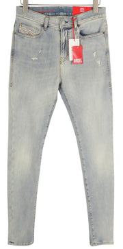 DIESEL 1983 09B68 Men Jeans W30/L34 Blue Skinny Fit Faded Distressed RRP€295
