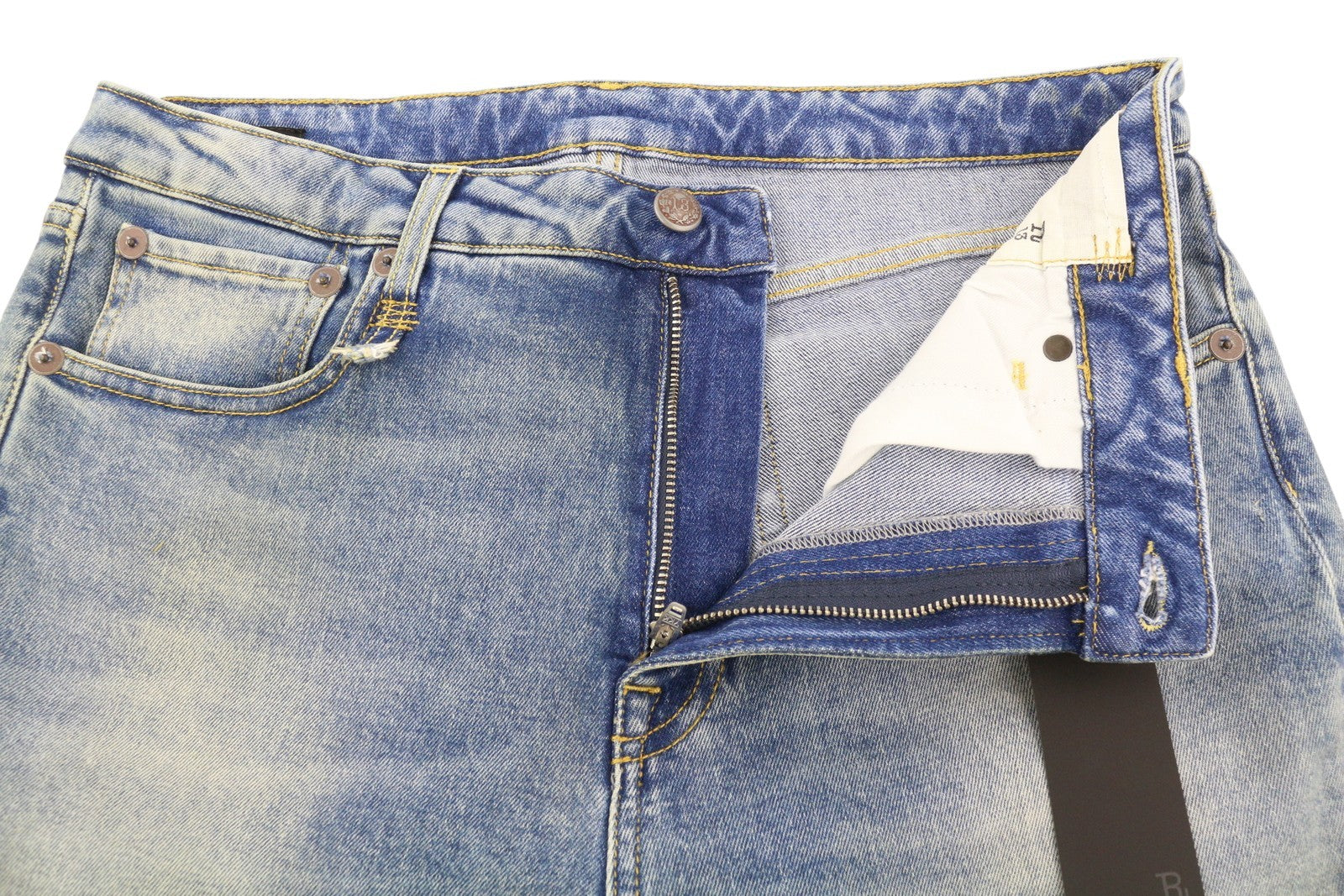 R13 Kick Women Jeans 31 Jasper Stretch Ankle Length Washed Faded Blue RRP€695