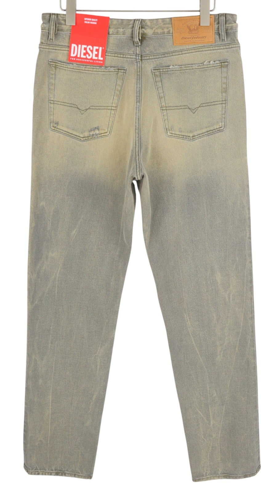 DIESEL 1955 09D87 Men Jeans W34/L34 Blue Aged Look Regular Straight High Waist