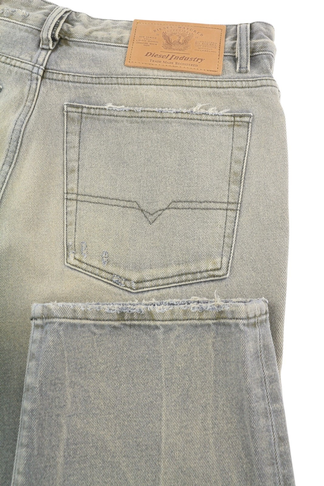 DIESEL 1955 09D87 Men Jeans W34/L34 Blue Aged Look Regular Straight High Waist