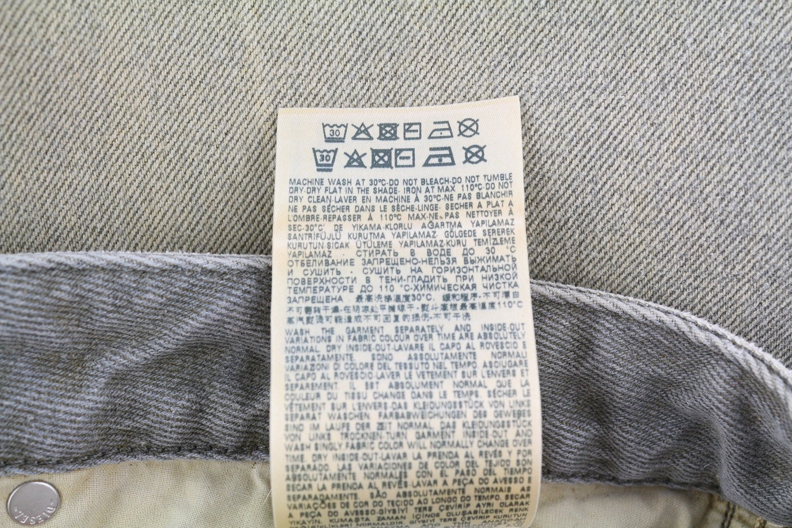 DIESEL 1955 09D87 Men Jeans W34/L34 Blue Aged Look Regular Straight High Waist