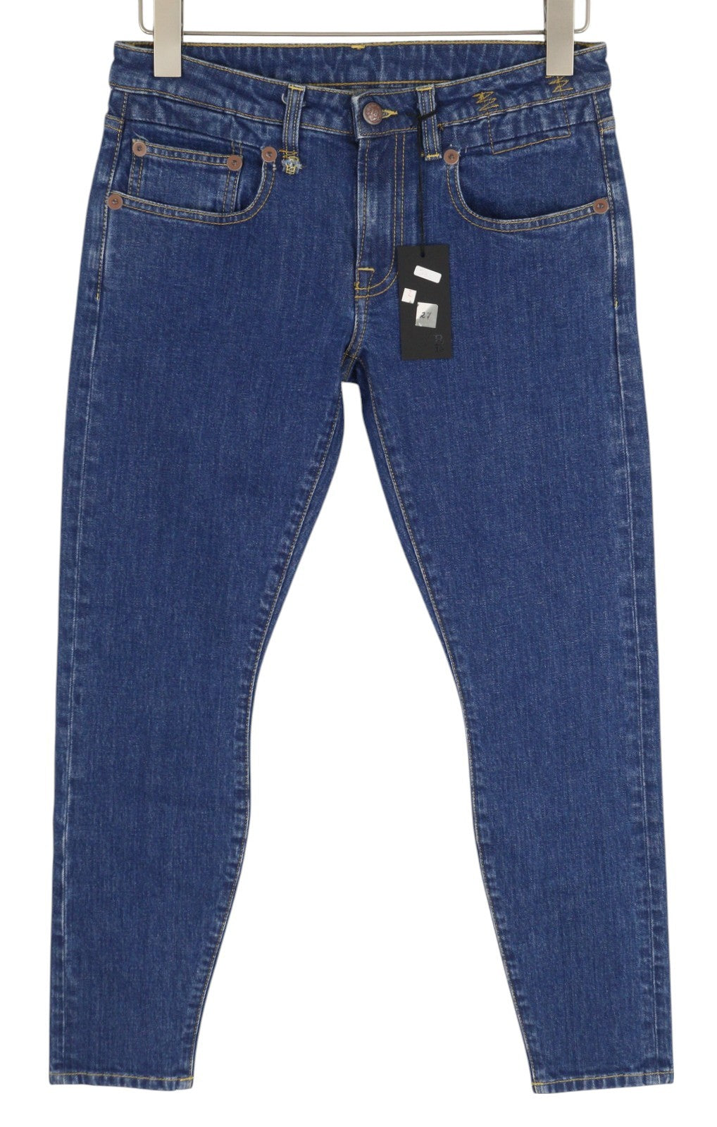 R13 Boy Women Jeans 27 Skinny Jasper Stretch Ankle Length Blue Denim RRP€595