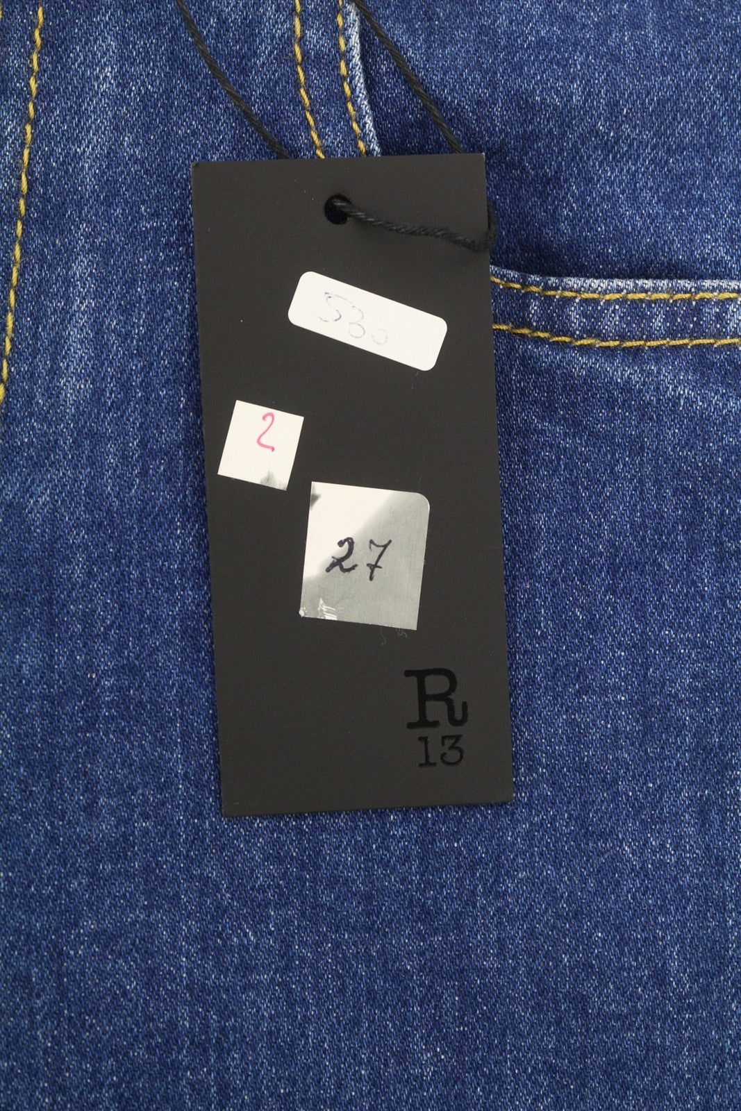 R13 Boy Women Jeans 27 Skinny Jasper Stretch Ankle Length Blue Denim RRP€595