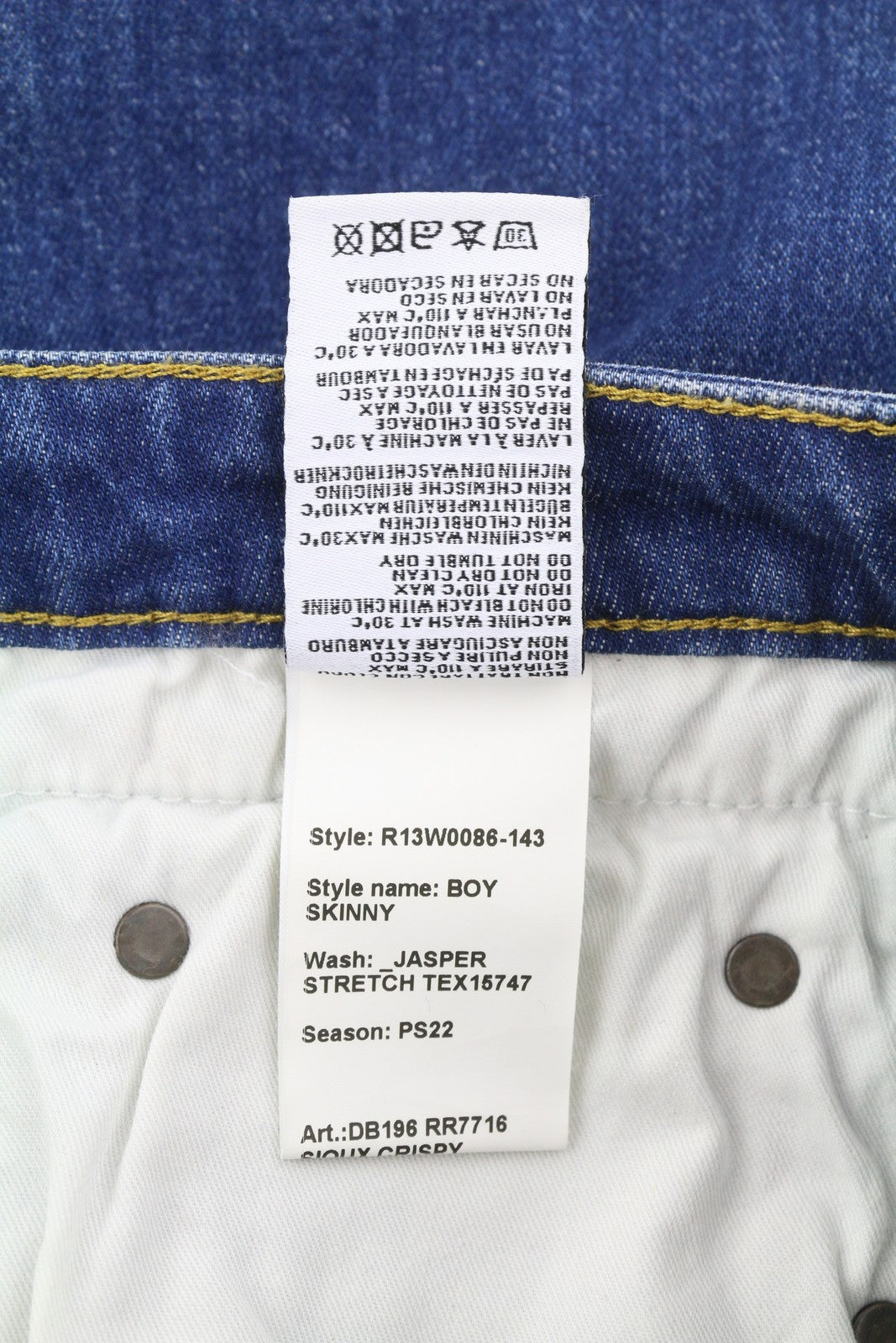 R13 Boy Women Jeans 27 Skinny Jasper Stretch Ankle Length Blue Denim RRP€595