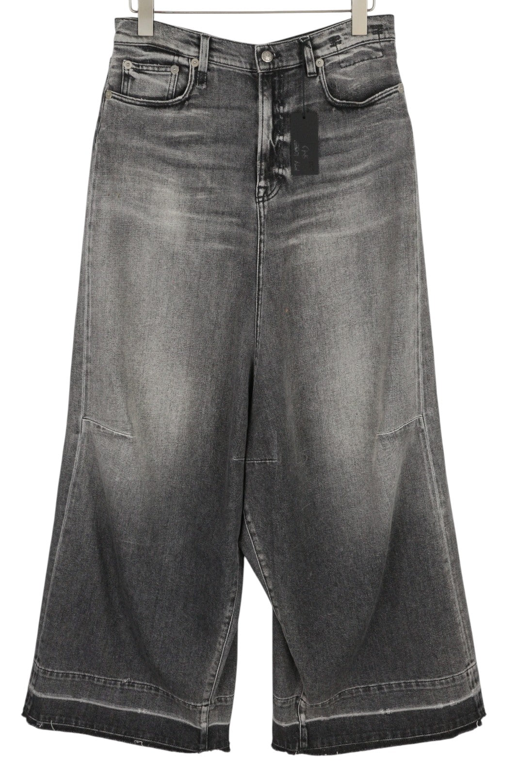 R13 Jesse Women Jeans 27 Vintage Grey Super Wide Leg Drop Crotch Faded RRP€725