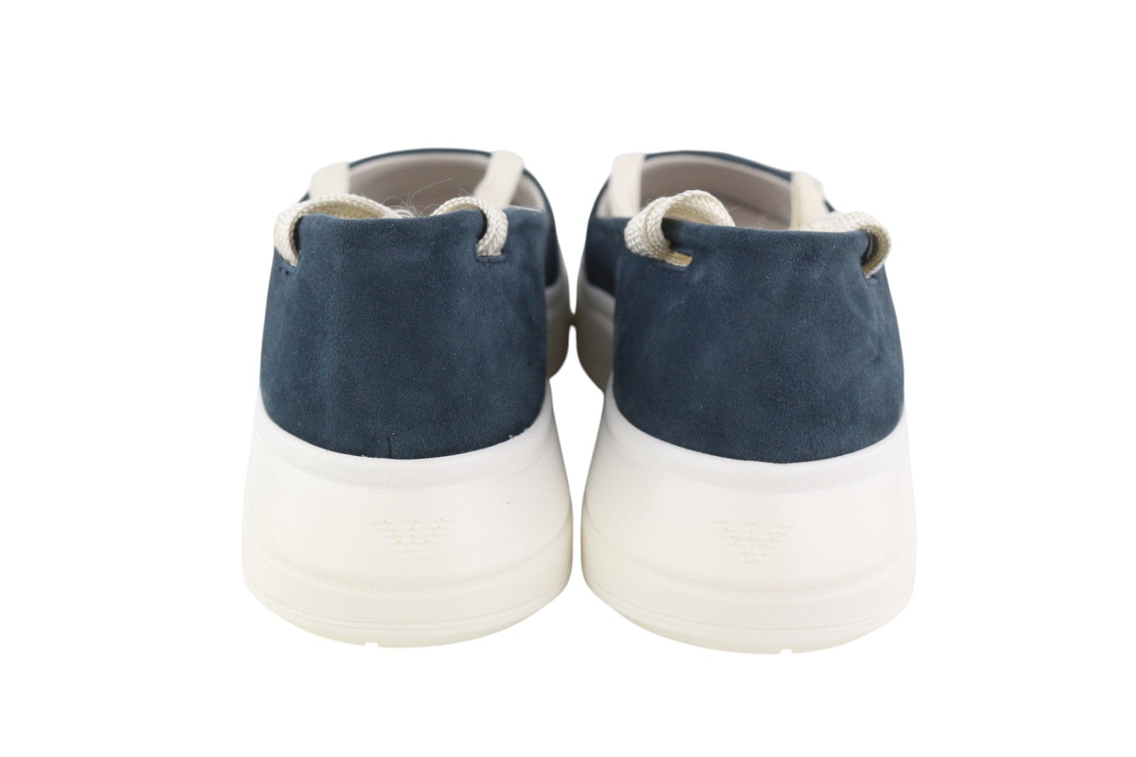 EMPORIO ARMANI X3X085 Women Shoes EU37 Blue Suede Leather Platform Sole Laced