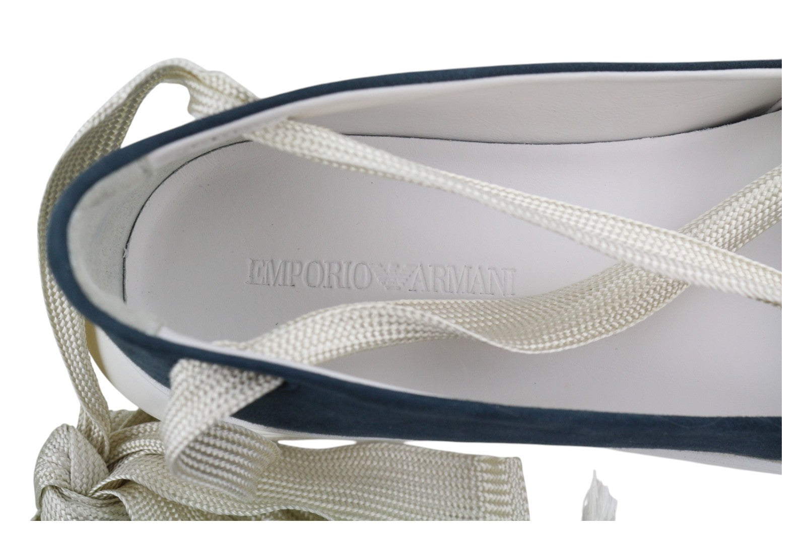 EMPORIO ARMANI X3X085 Women Shoes EU37 Blue Suede Leather Platform Sole Laced