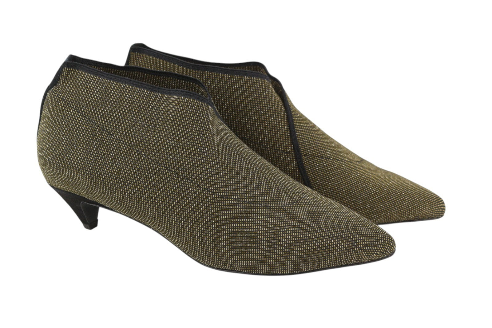 EMPORIO ARMANI X3M257 Women Heels EU37 Brown Shiny Glitter Pointed Ankle Length