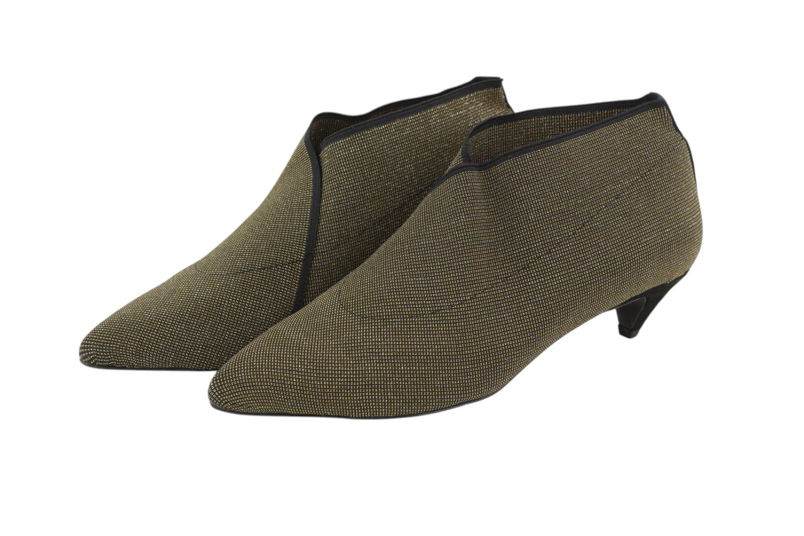 EMPORIO ARMANI X3M257 Women Heels EU37 Brown Shiny Glitter Pointed Ankle Length