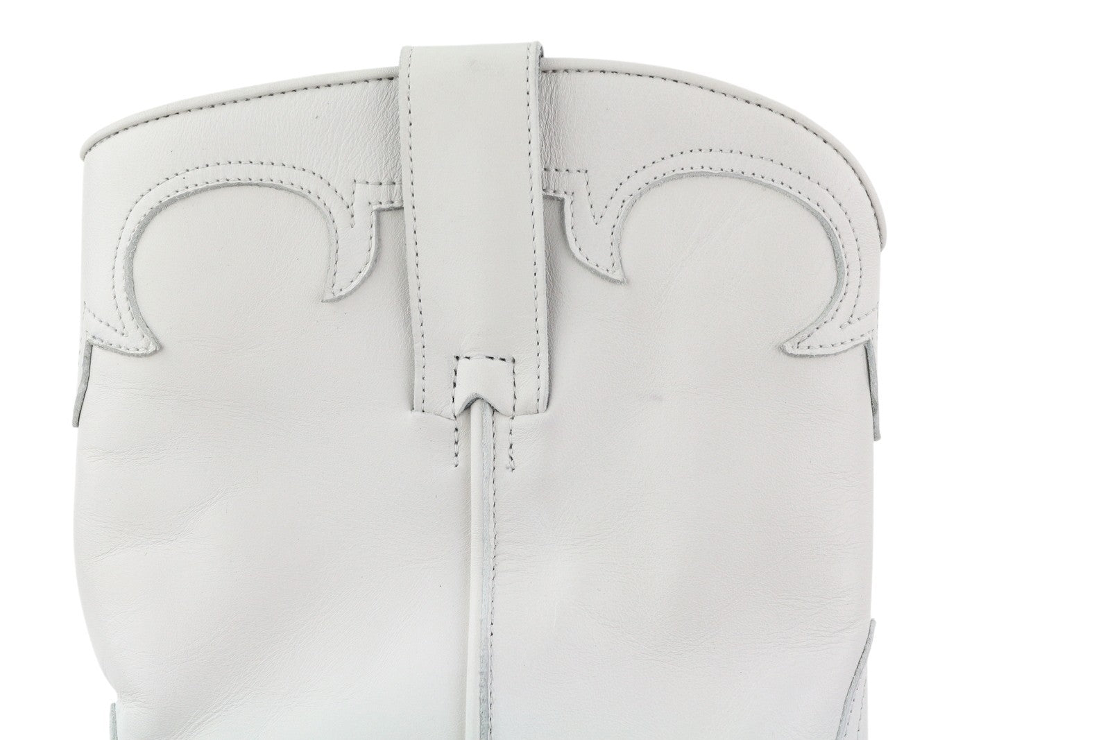 EMPORIO ARMANI X3N137 Women Boots EU37 Light White Leather Pointed Toe Cowboy