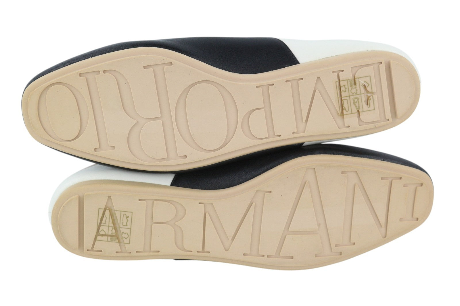 EMPORIO ARMANI Women Shoes EU37 Leather Low Top Lace Up Almond Toe Logo Casual