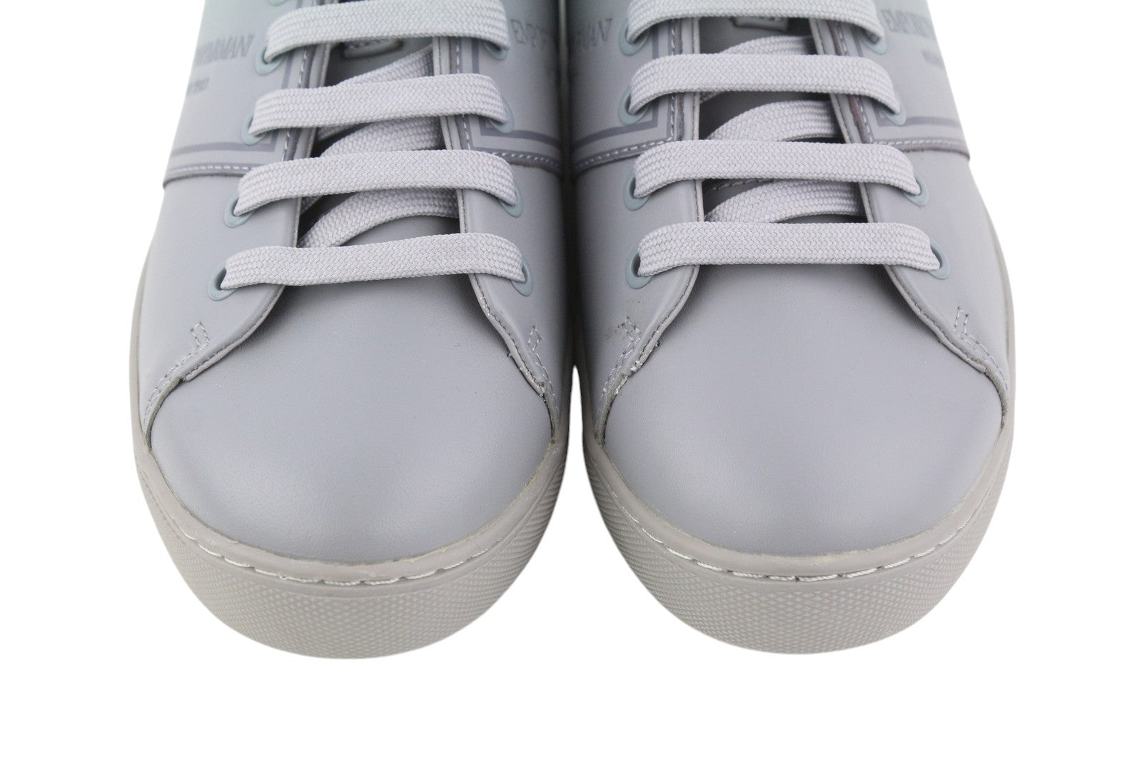 EMPORIO ARMANI X3X096 Women Sneakers EU37 Grey Leather Round Toe Low Top RRP€169