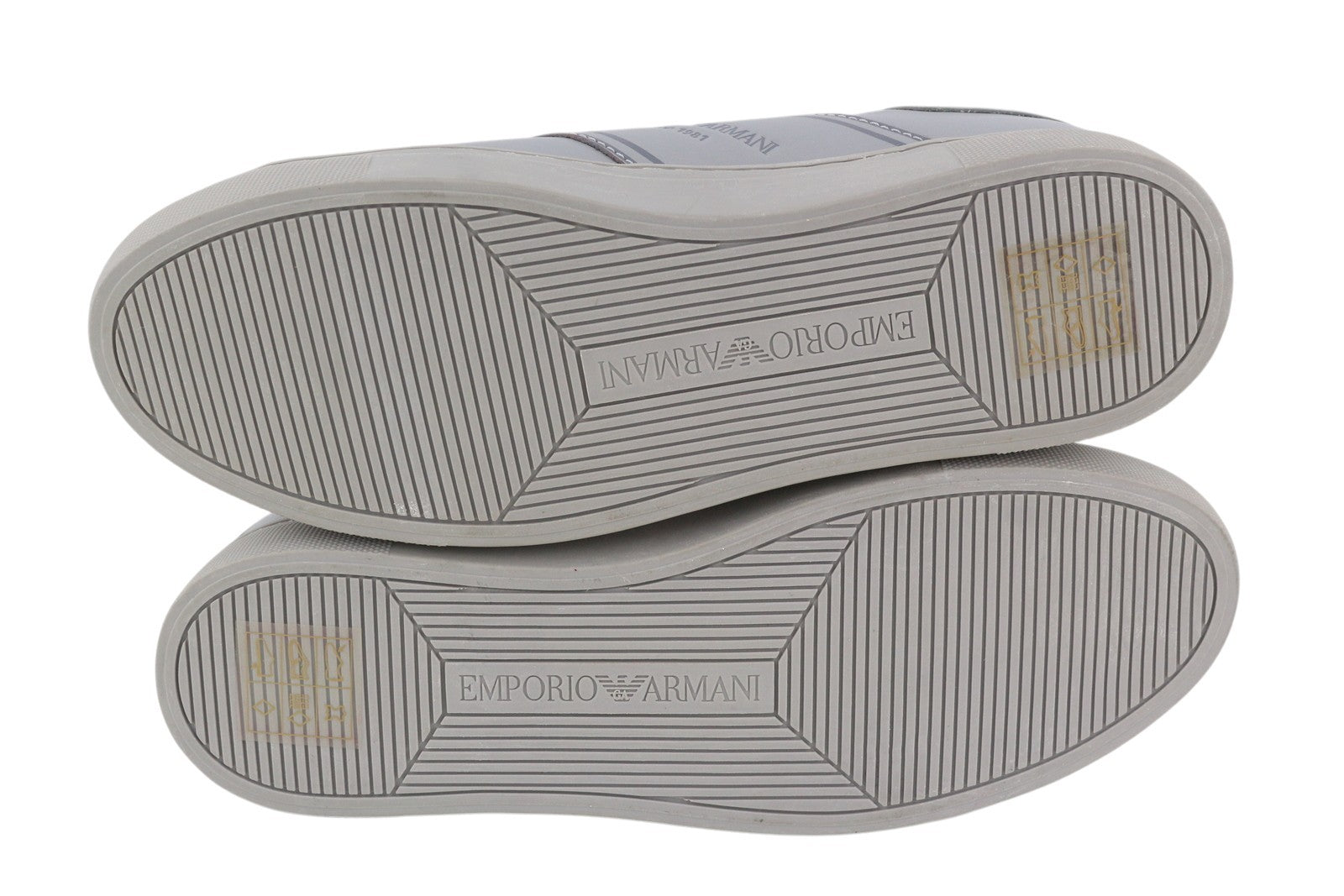 EMPORIO ARMANI X3X096 Women Sneakers EU37 Grey Leather Round Toe Low Top RRP€169