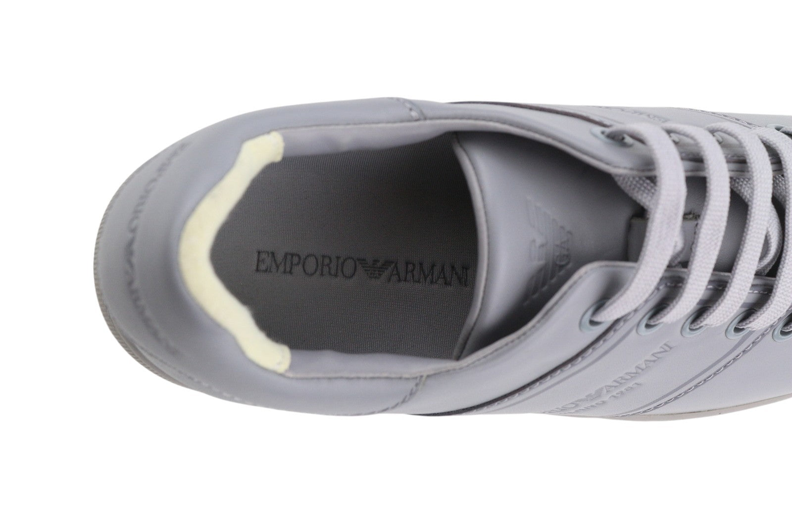 EMPORIO ARMANI X3X096 Women Sneakers EU37 Grey Leather Round Toe Low Top RRP€169