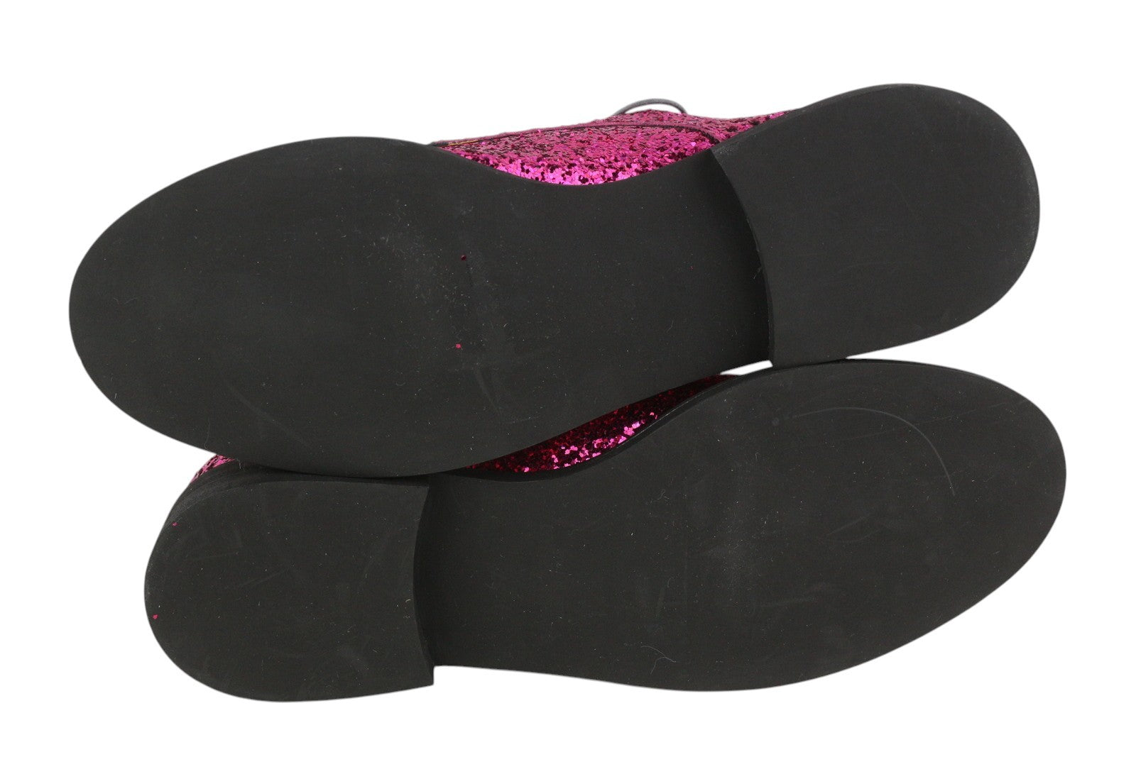 EMPORIO ARMANI Women Shoes EU37 Pink Shiny Glitter Leather Lace Up Low Casual