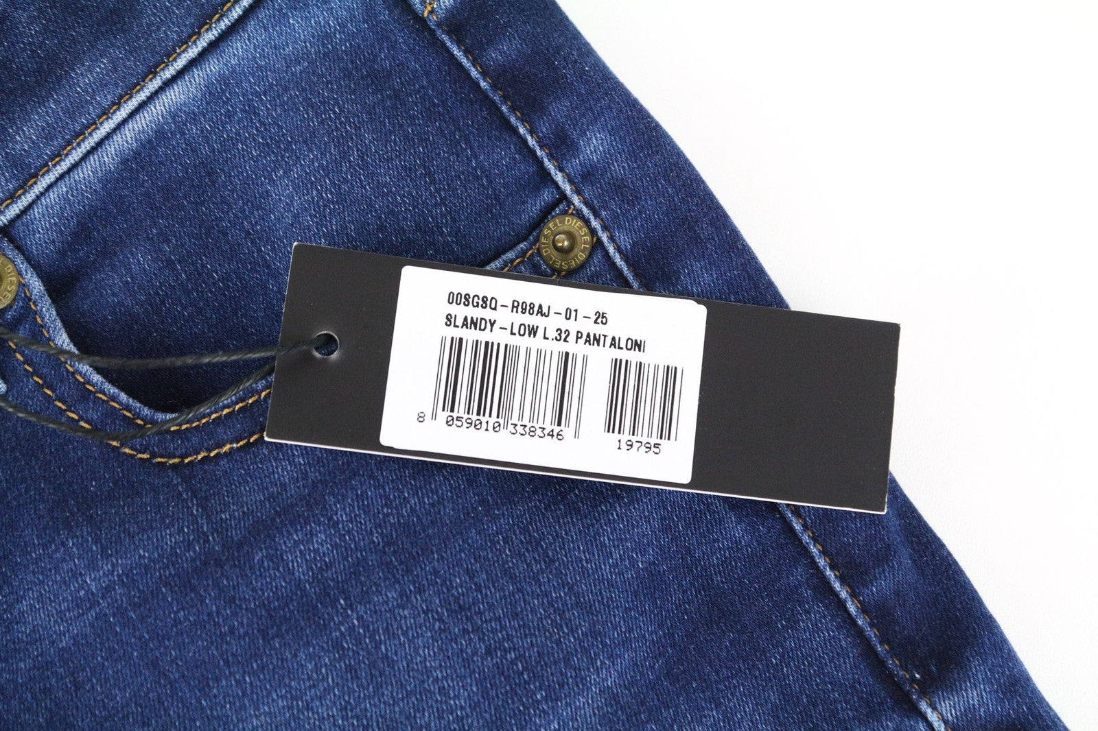 DIESEL Slandy-Low R98AJ Women's Jeans W25/L32 Super Skinny Slim Stretch Blue