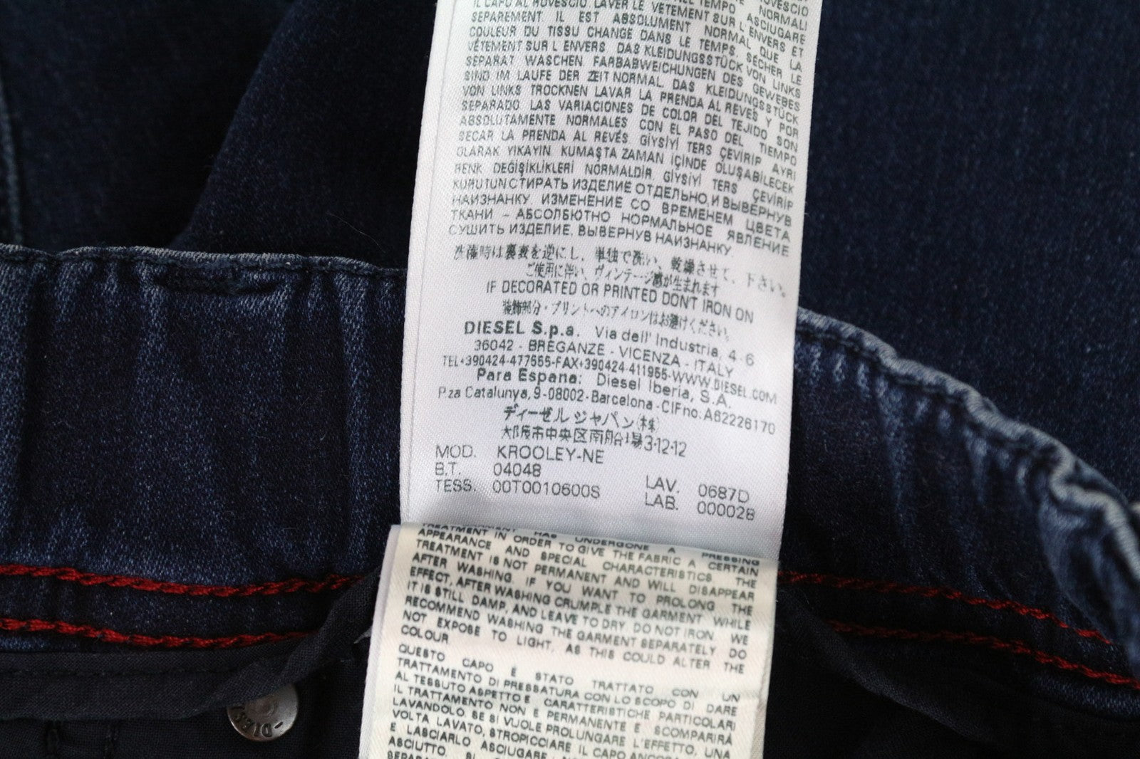 DIESEL Krooley-NE 0687D Men's Jeans W28 Jogg Sweat Blue Slim Carrot Stretch