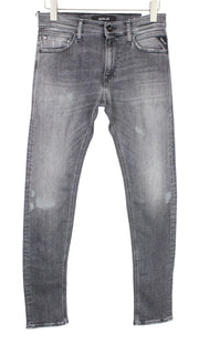REPLAY Jondrill Men's Jeans W30/L32 Grey Skinny Stretch Distressed Aged Look