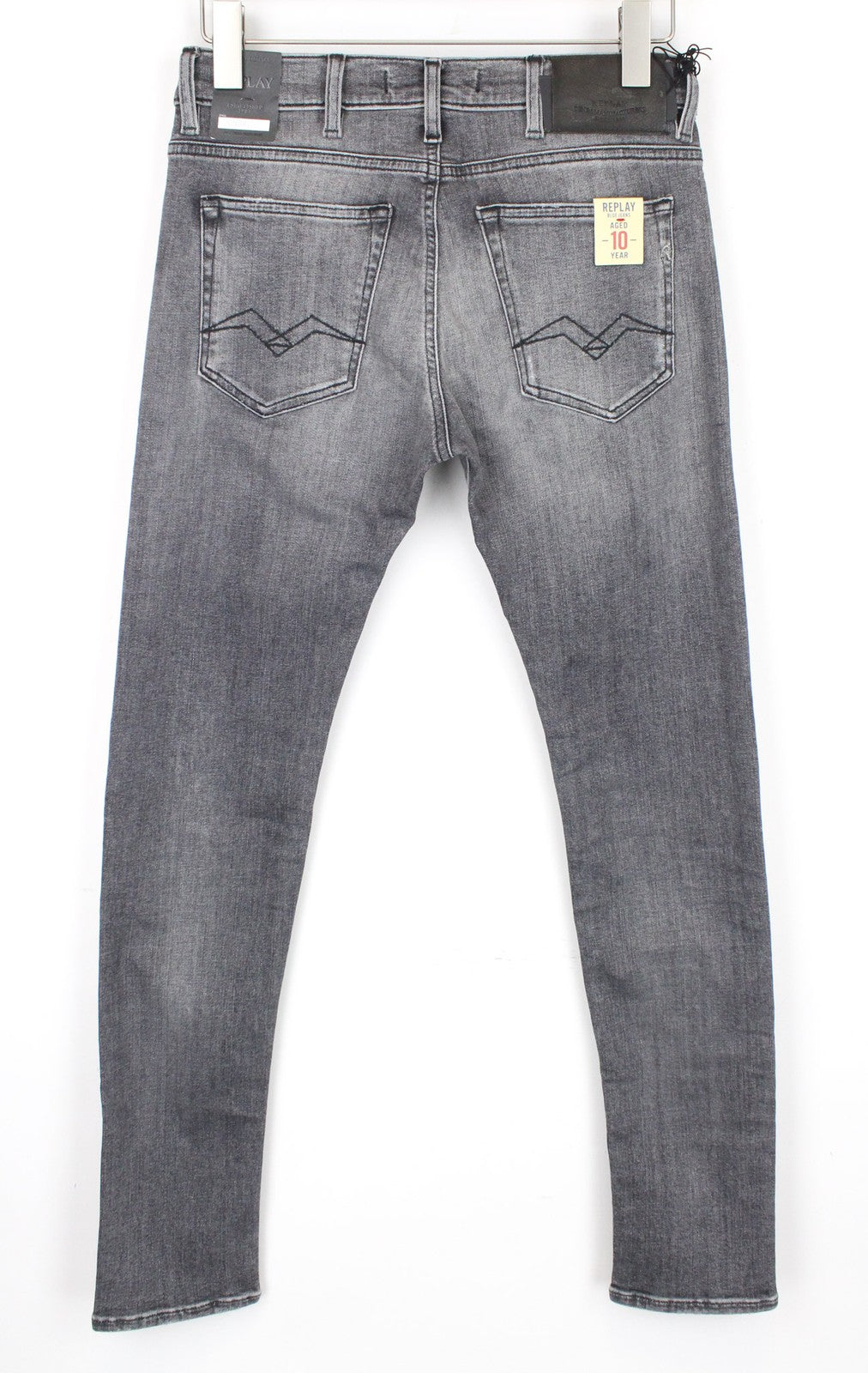 REPLAY Jondrill Men's Jeans W30/L32 Grey Skinny Stretch Distressed Aged Look