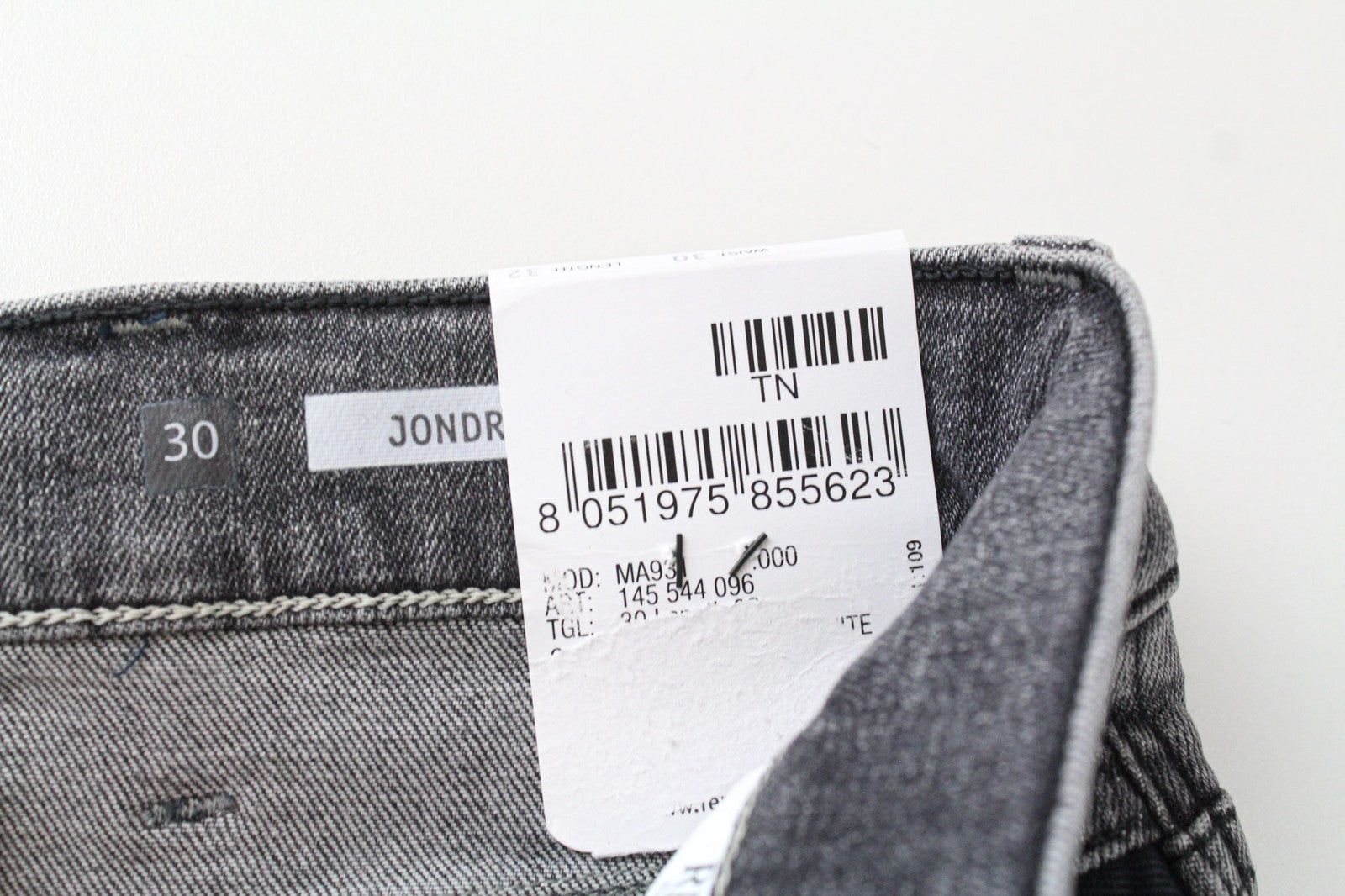 REPLAY Jondrill Men's Jeans W30/L32 Grey Skinny Stretch Distressed Aged Look