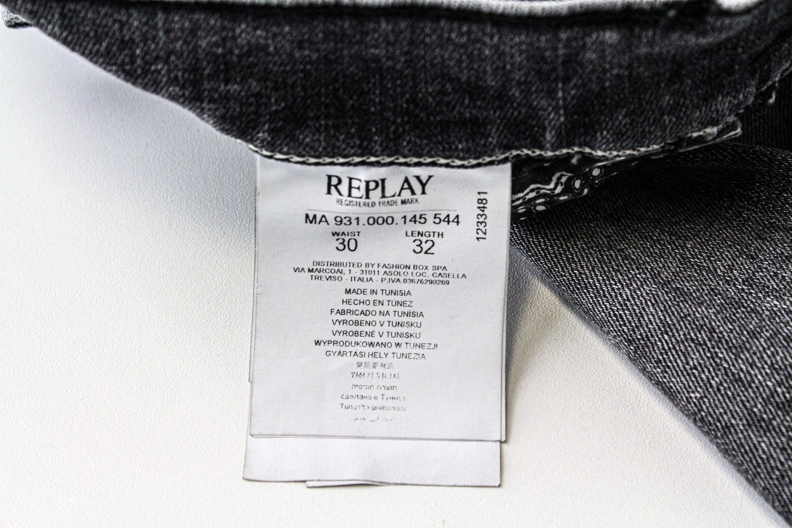 REPLAY Jondrill Men's Jeans W30/L32 Grey Skinny Stretch Distressed Aged Look