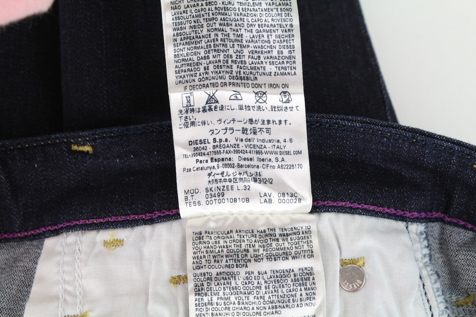 DIESEL Skinzee 0813C Women's Jeans W25/L32 Super Skinny Slim Blue Stretch Fit