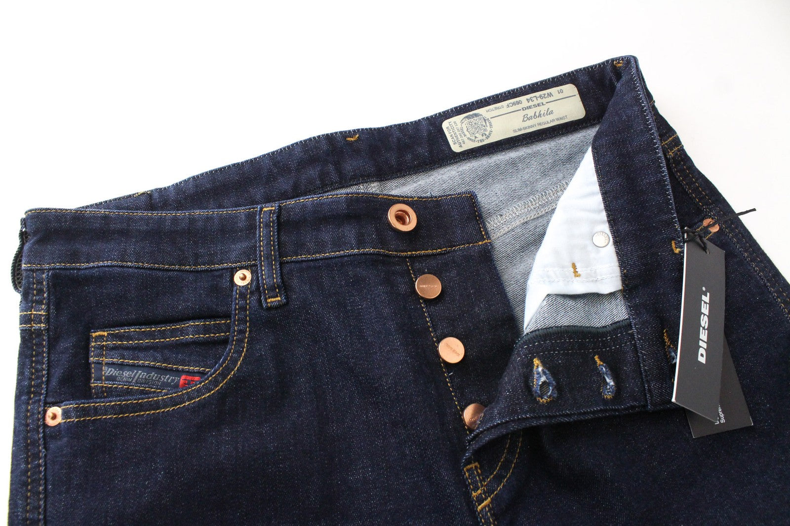 DIESEL Babhila 069CF Women's Jeans W29/L34 Slim Skinny Stretch Blue Button Fit