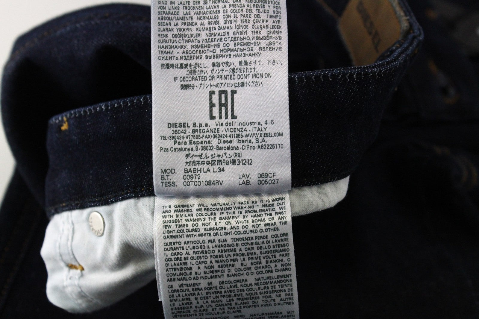 DIESEL Babhila 069CF Women's Jeans W29/L34 Slim Skinny Stretch Blue Button Fit