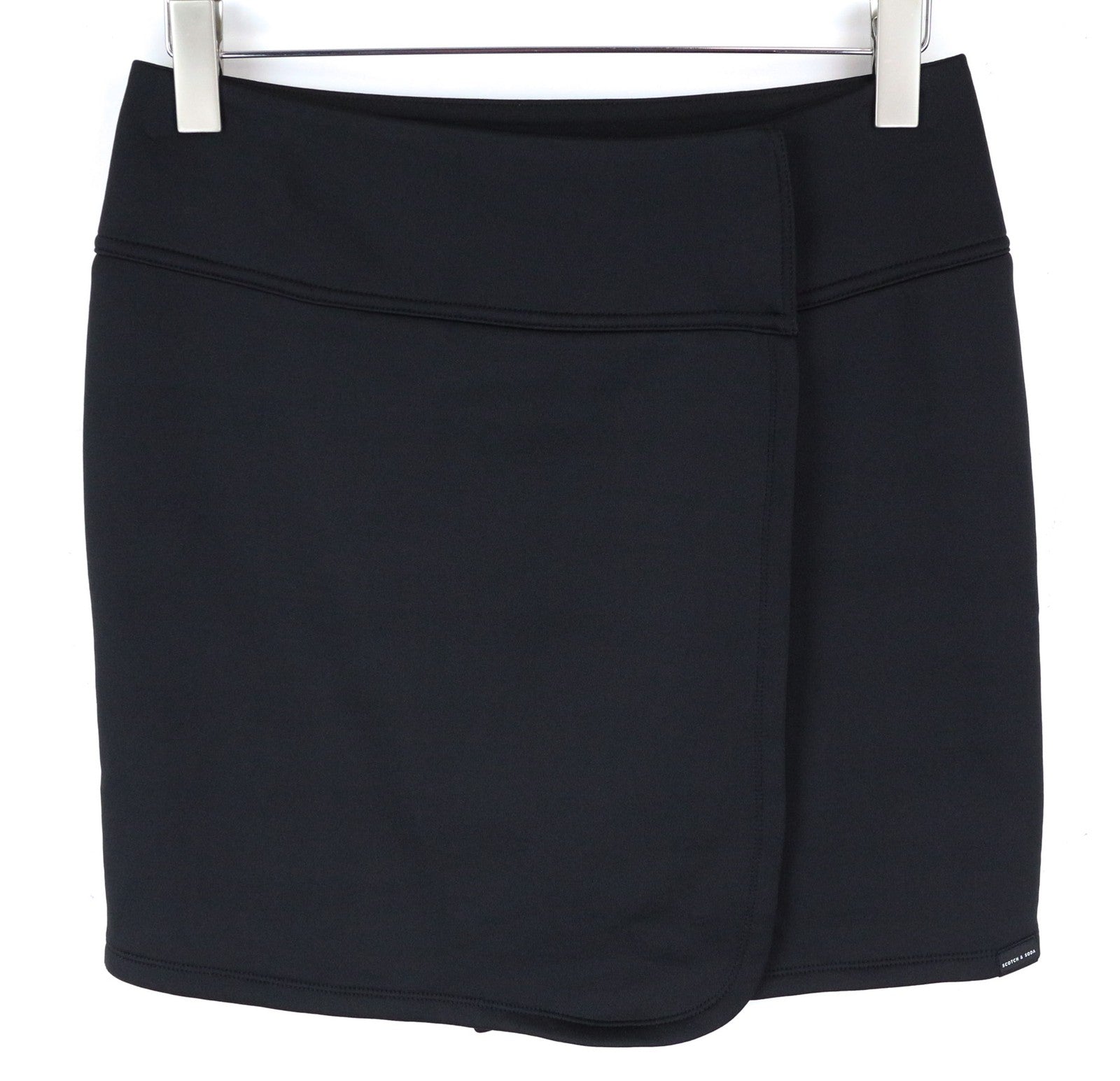 MAISON SCOTCH Club Nomade Women's Skirt ~W31 Black Wrap Short Casual Cotton Mix