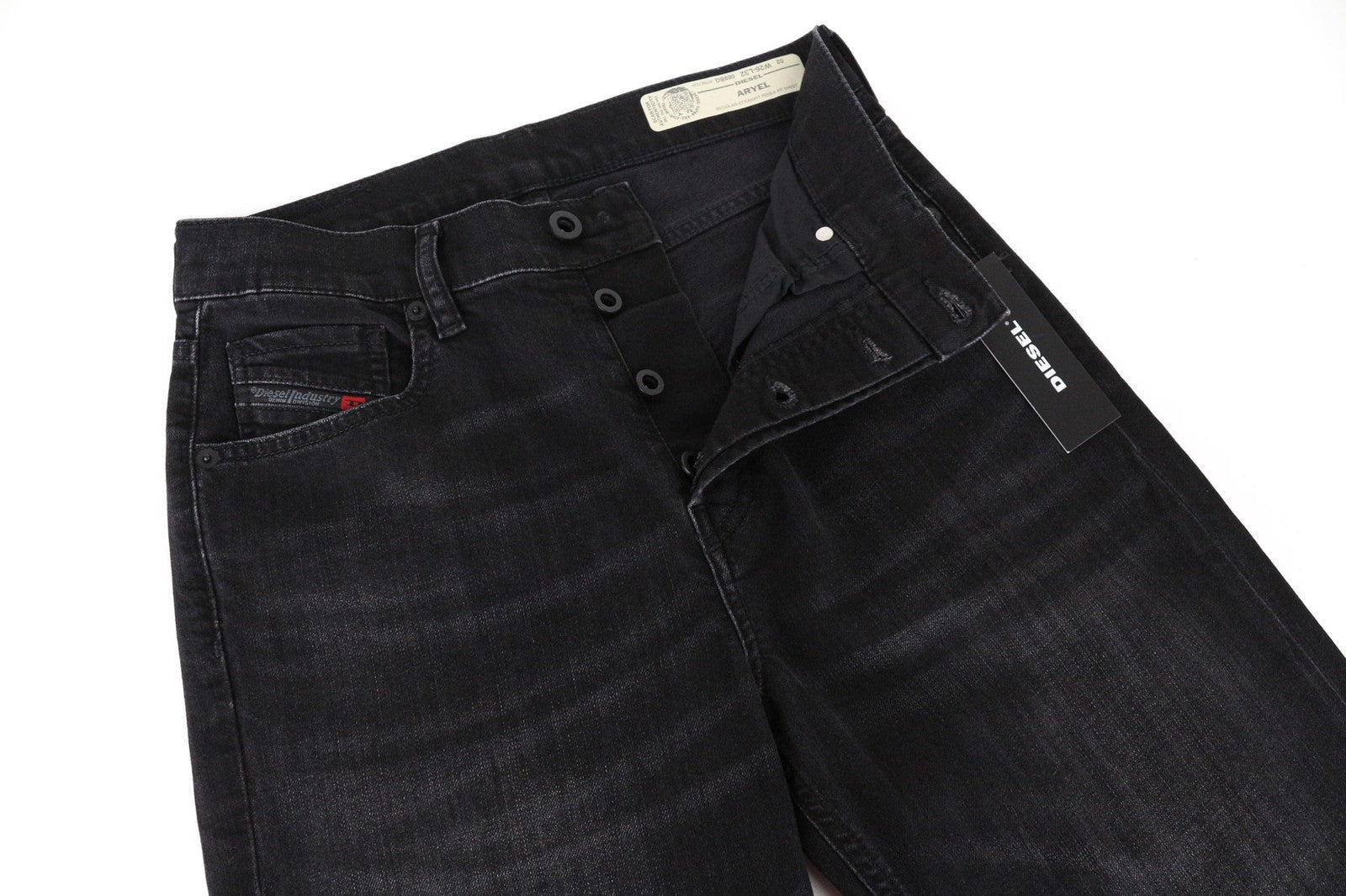 DIESEL Aryel 069BG Women's Jeans W26/L32 Black Washed Straight Cotton Stretch