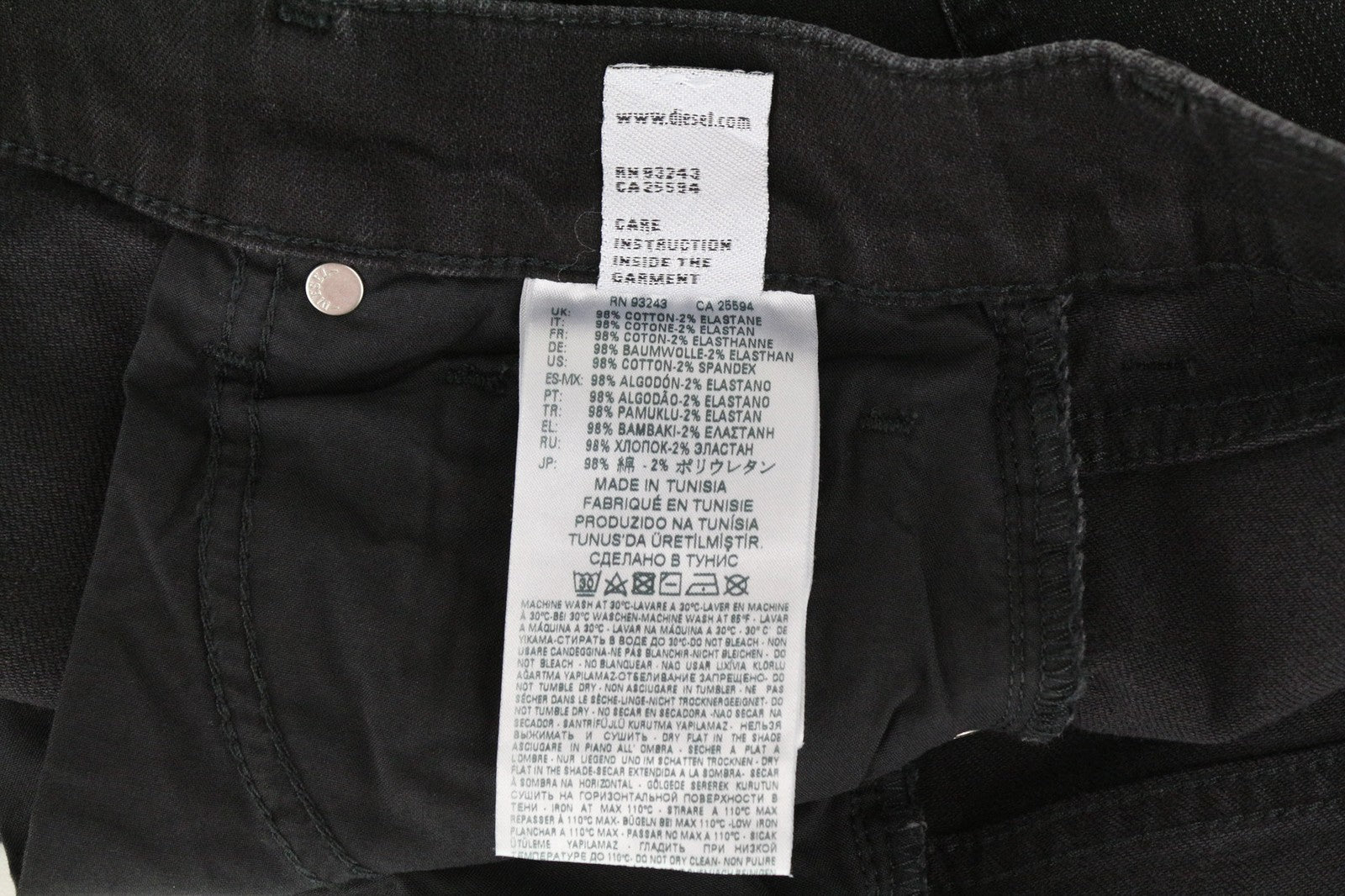 DIESEL Aryel 069BG Women's Jeans W26/L32 Black Washed Straight Cotton Stretch