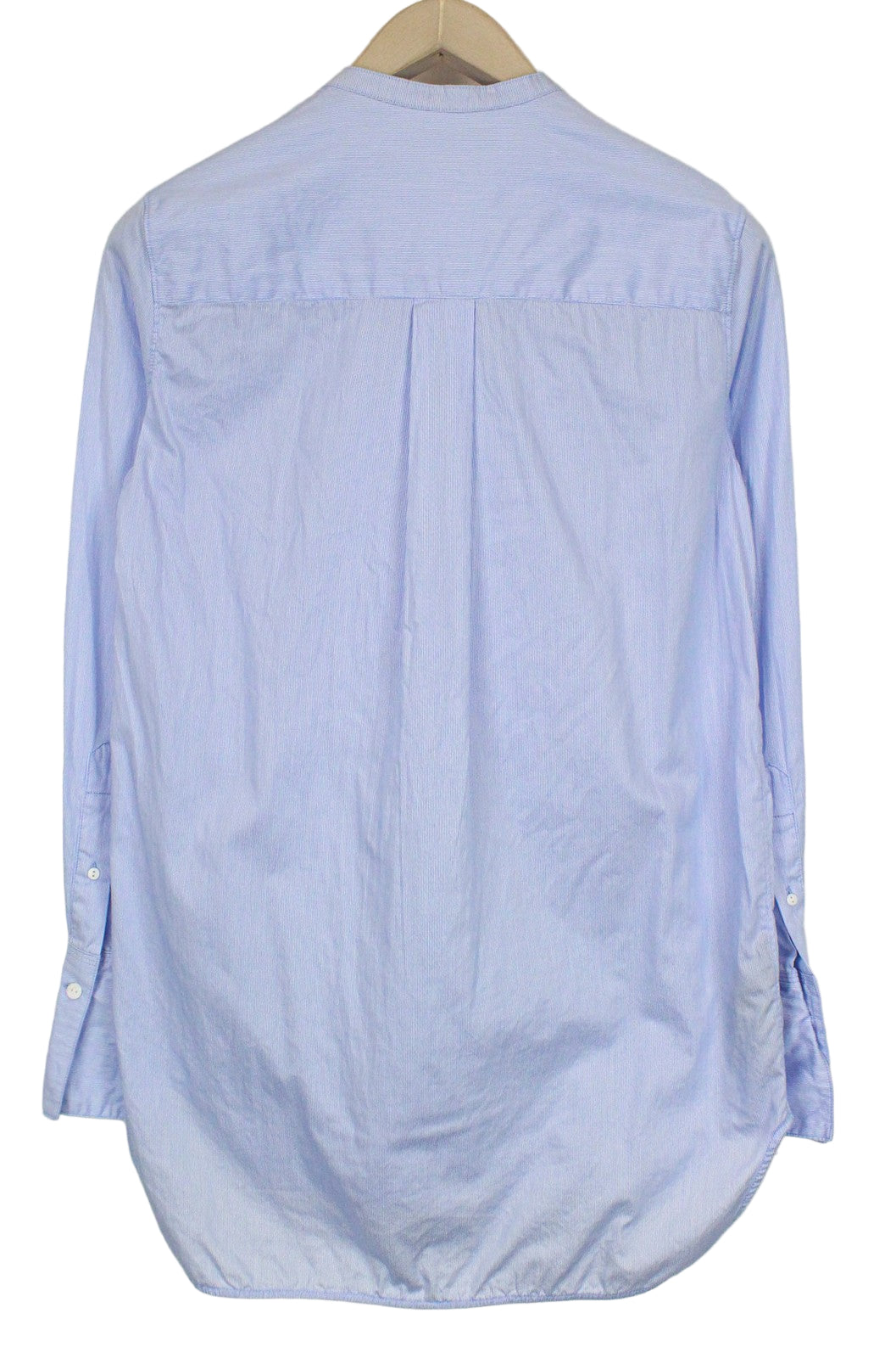 SUISTUDIO Ame Women's Shirt UK10 Light Blue Slim Pleated Bib Tunic Henley Style
